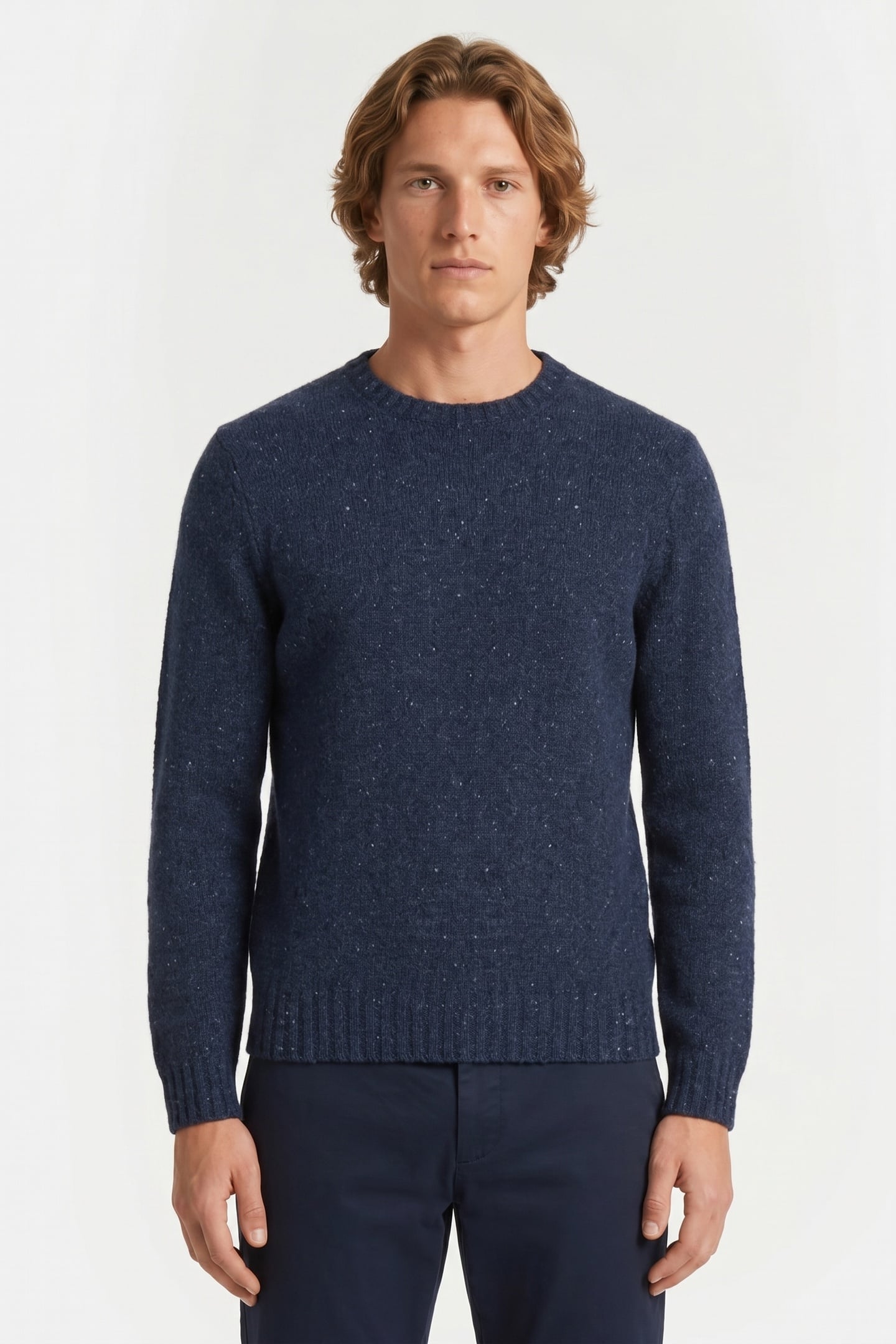 WOOL CREWNECK SWEATER NAVY 1