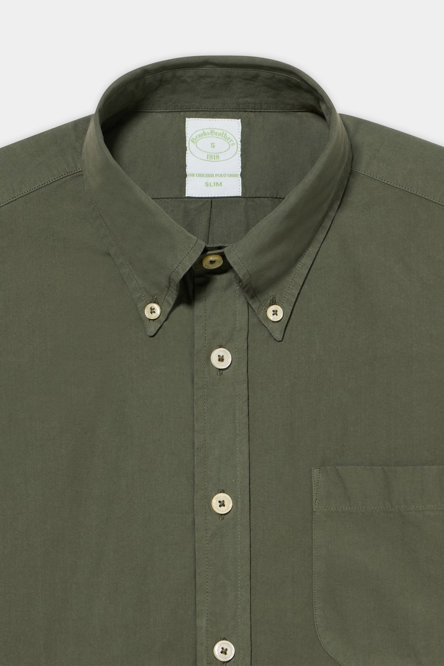 BUTTON-DOWN SHIRT W/POCKET COTTON MILITARY GREEN 4