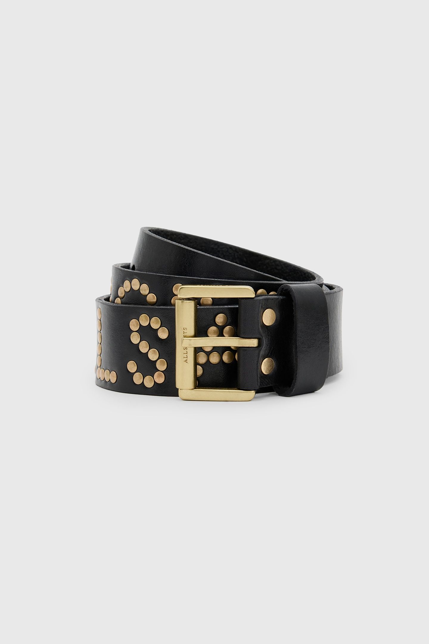 AS ROCKS STUD BELT BLACK/WARM BRASS 3
