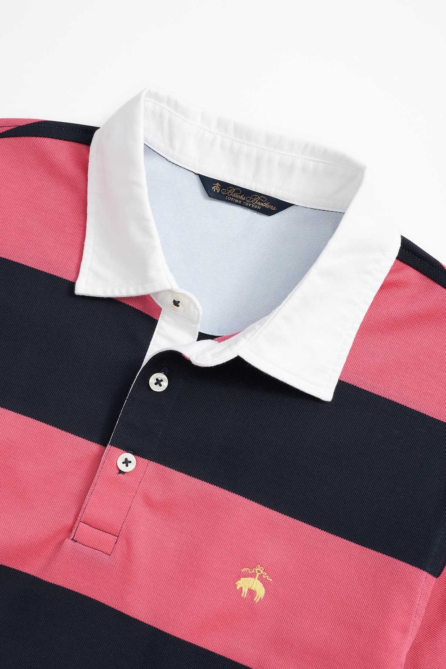 SLIM-FIT RUGBY STRIPE STRETCH PIQUE POLO SHIRT DARK PINK 5
