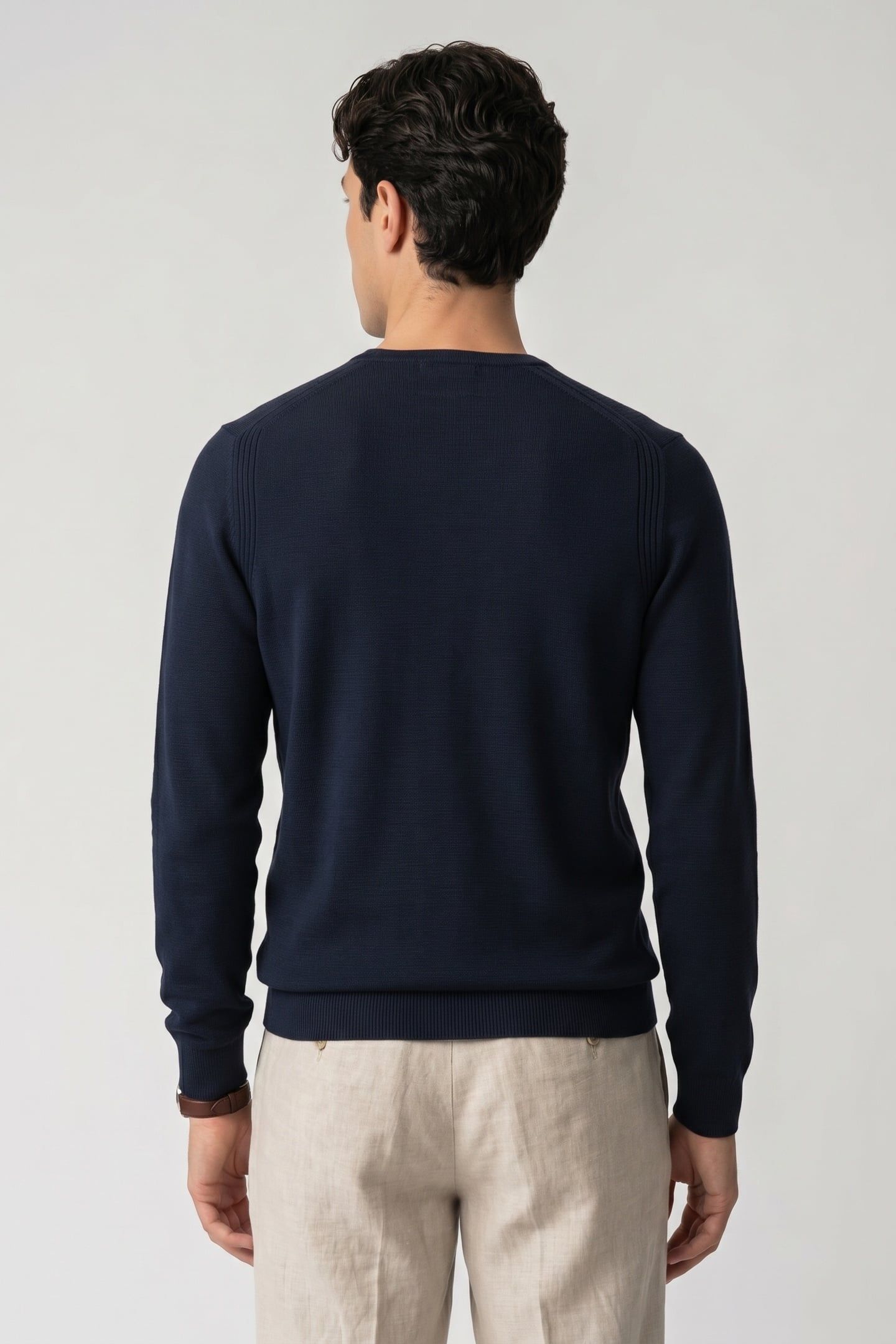 V-NECK ORGANIC COTTON NAVY 2