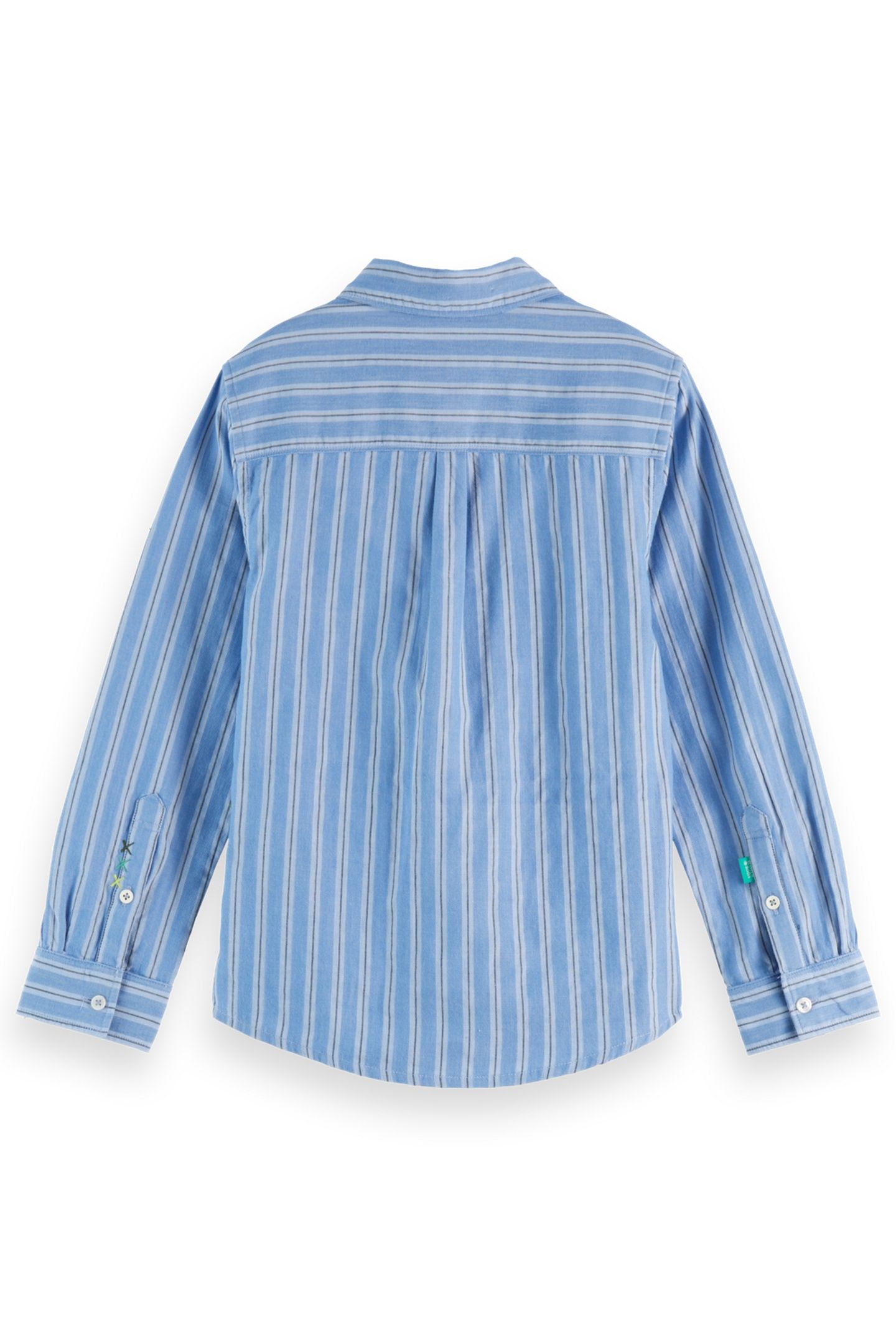 BOY REGULAR-FIT CLASSIC YARN-DYED SHIRT BLUE/ AGATE GREEN ST 2