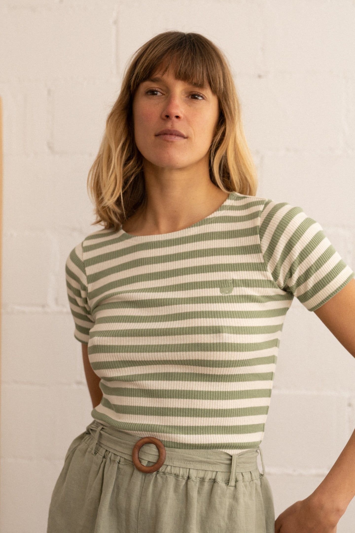 GORGO T-SHIRT DESERT SAGE STRIPES 1