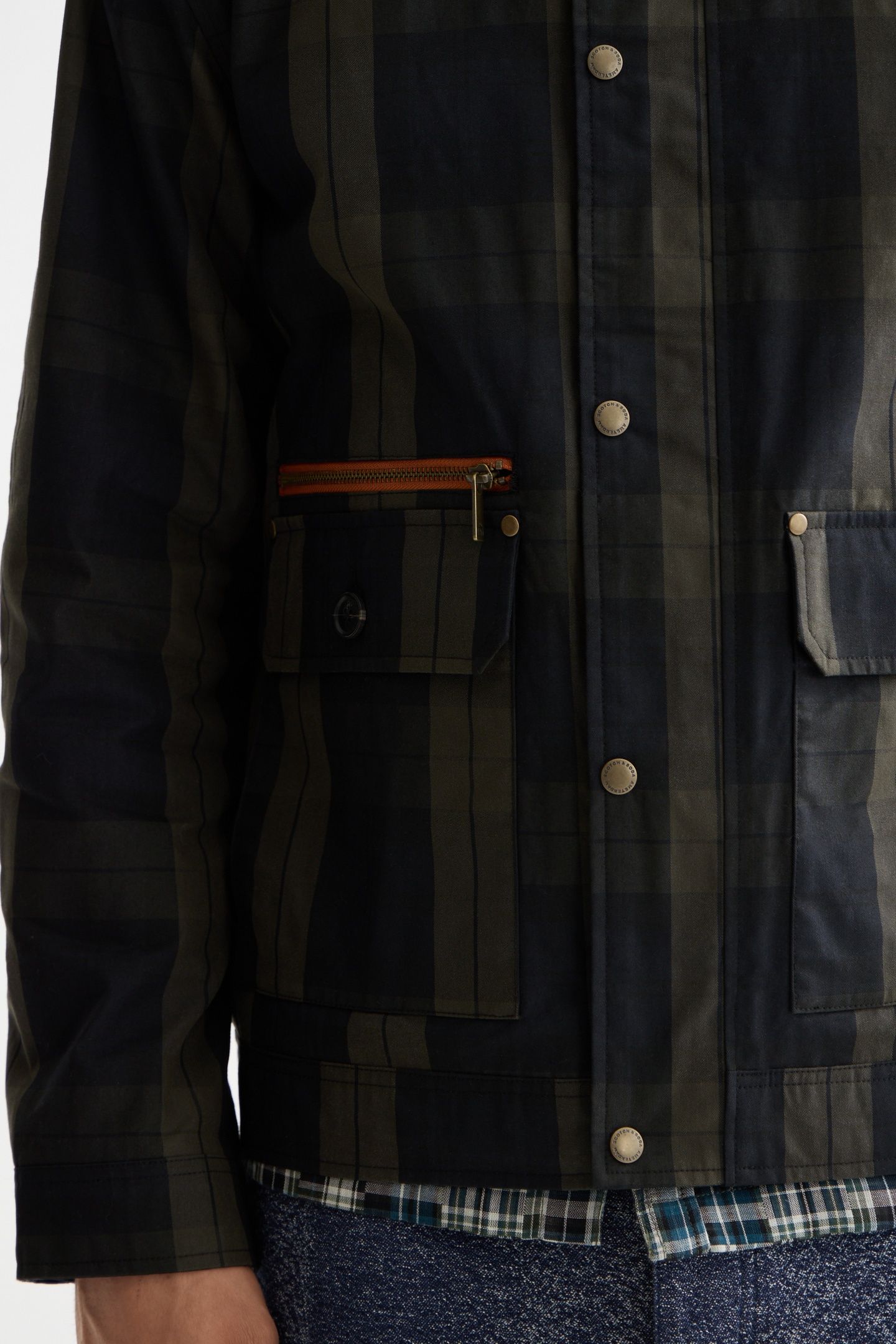 WAX COTTON JACKET BLACKWATCH CHECK 6