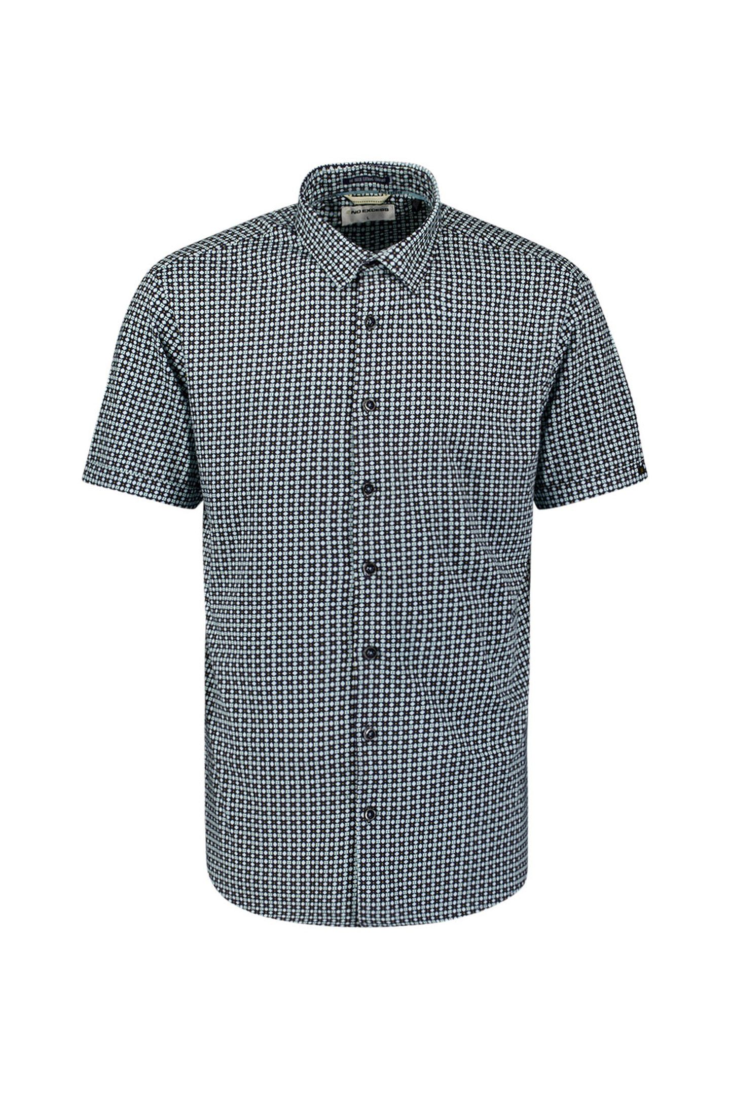SHIRT SHORT SLEEVE JERSEY ALLOVER PRINTED INDIGO BLUE 1