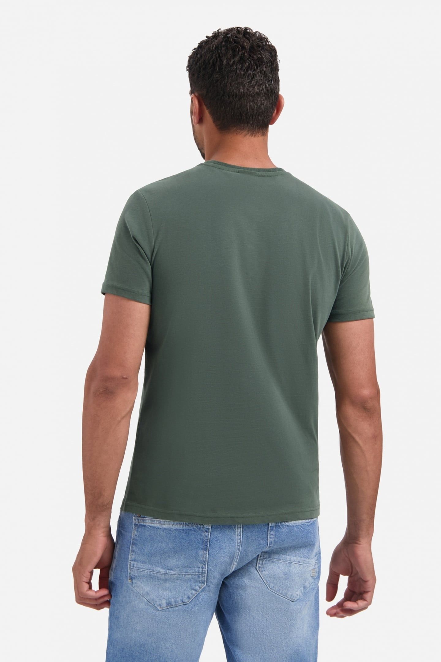 T-SHIRT CREWNECK PEACHED DARK GREEN 3