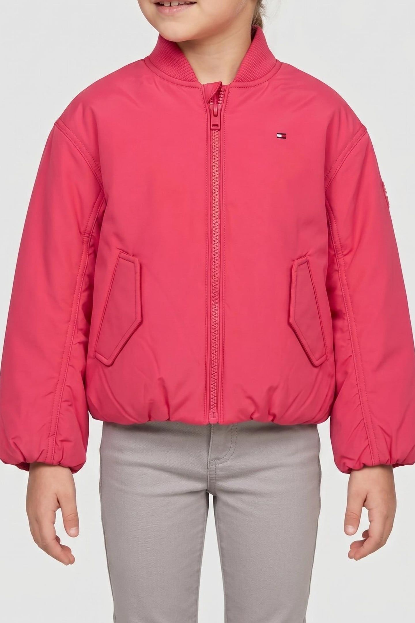 GIRLS PADDED BOMBER VINTAGE CERISE 1