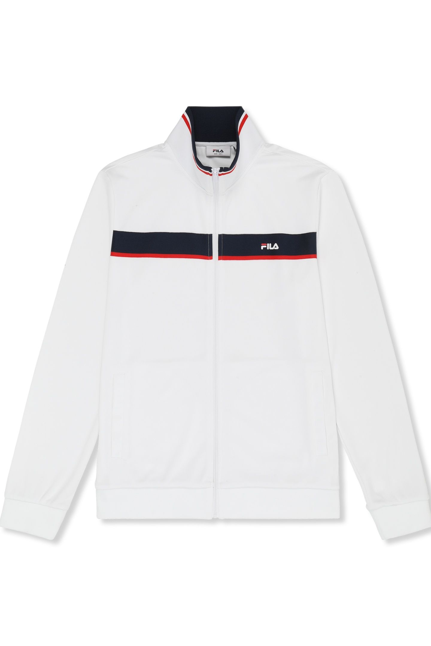 SAGANO REGULAR TAPED TRACK JACKET BRIGHT WHITE-BLACK IRIS 4