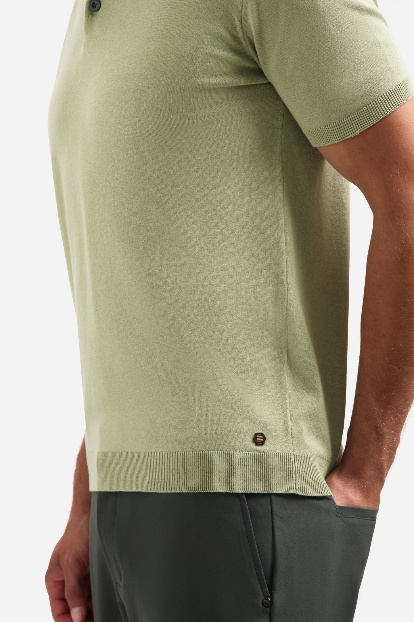 PULLOVER SHORT SLEEVE POLO SOLID LIGHT MOSS 4