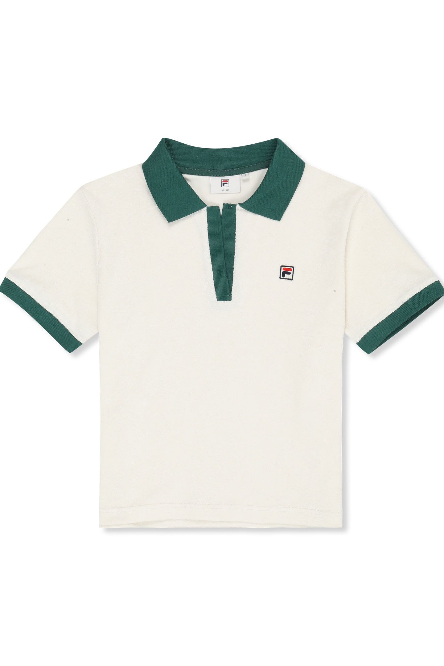 BELFORT RELAXED JOHNNY COLLAR TOWELLING TOP EGRET-POSY GREEN 4