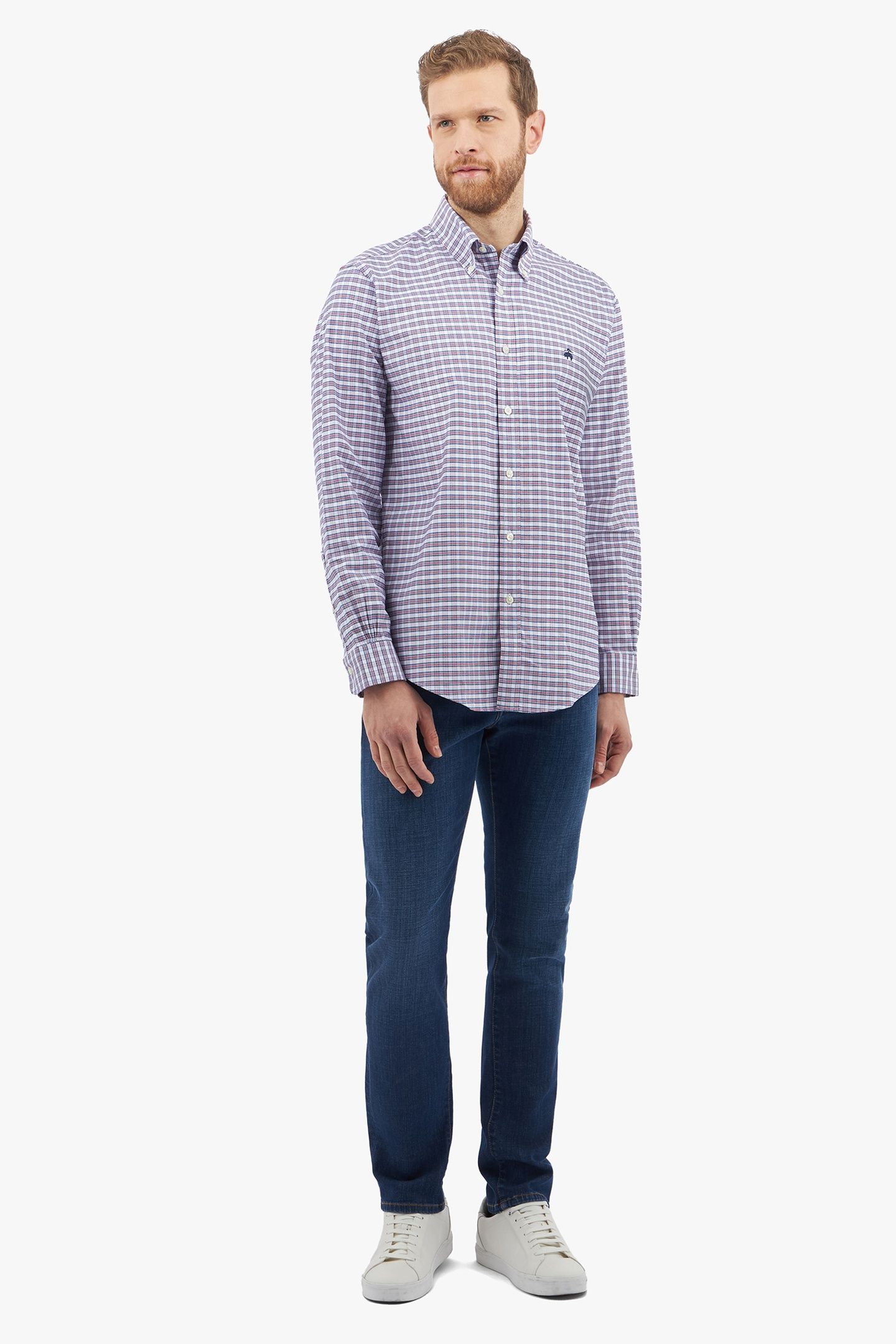 CASUAL NON-IRON STRETCH OXFORD LONG SLEEVE OPEN CHECKED REGE 2