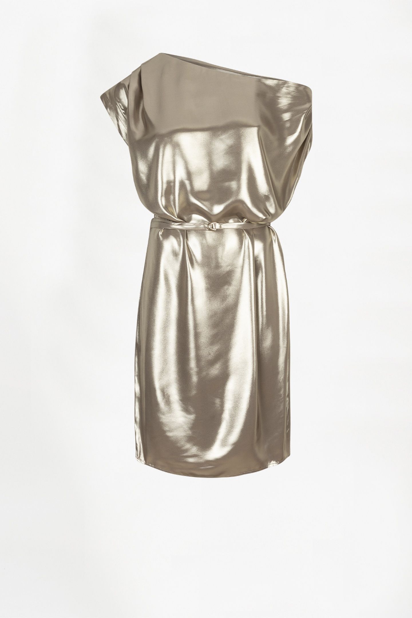 GRAYSON METALLIC DRAPEY DRESS GOLD 3