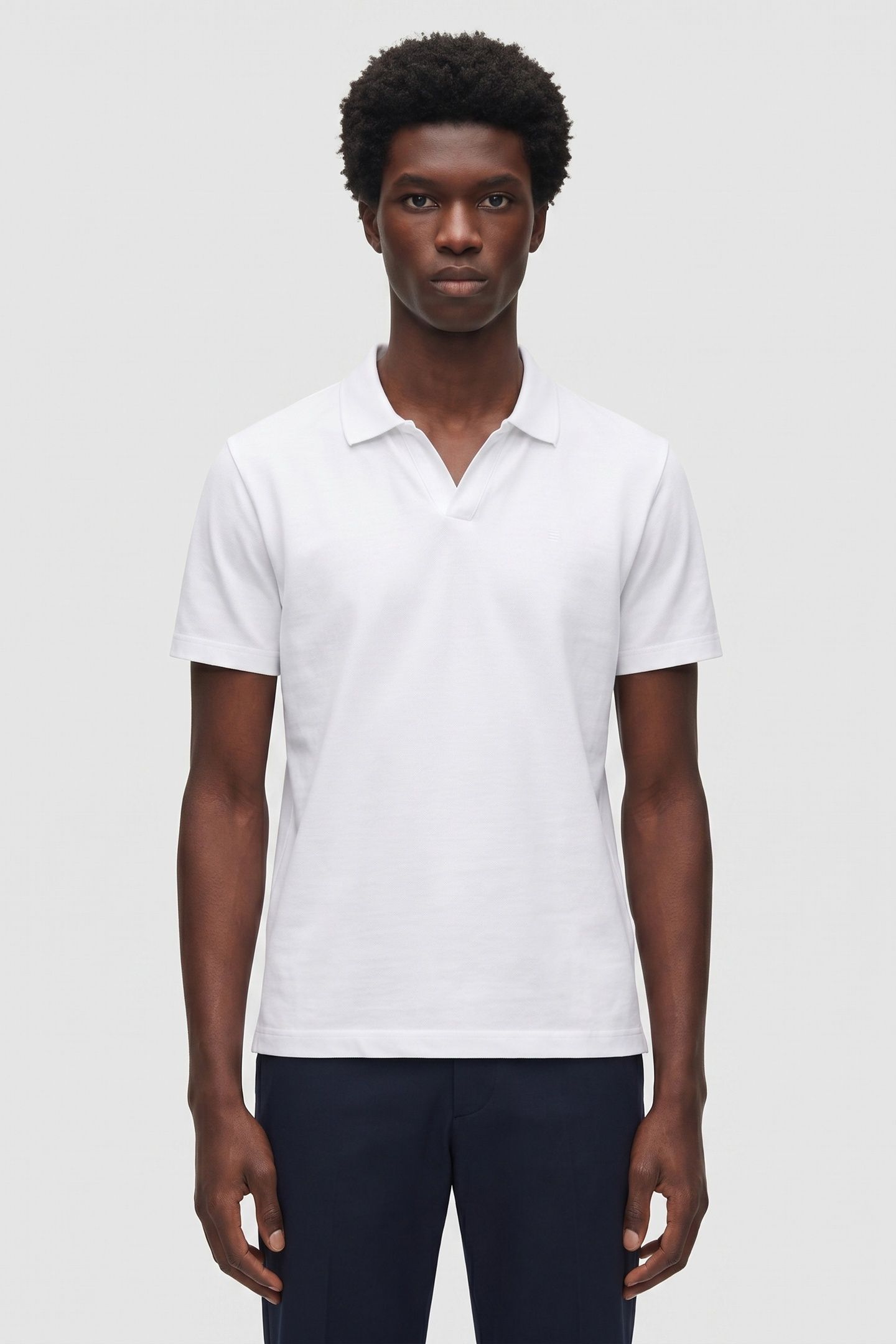 POLO V SOLID STRETCH WHITE 1