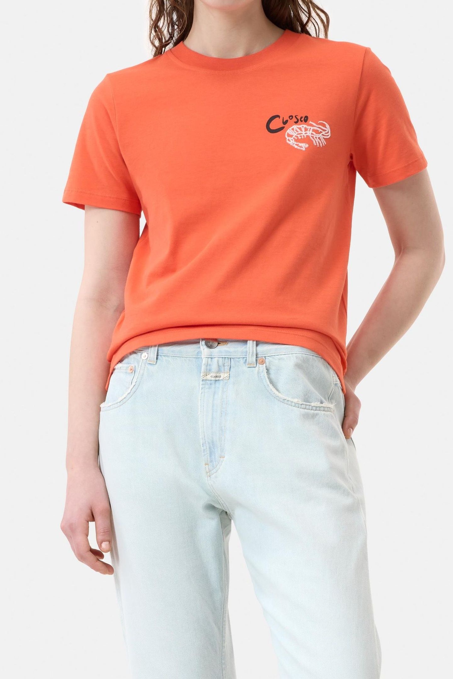 EMBROIDERED T-SHIRT WASHED RED 1
