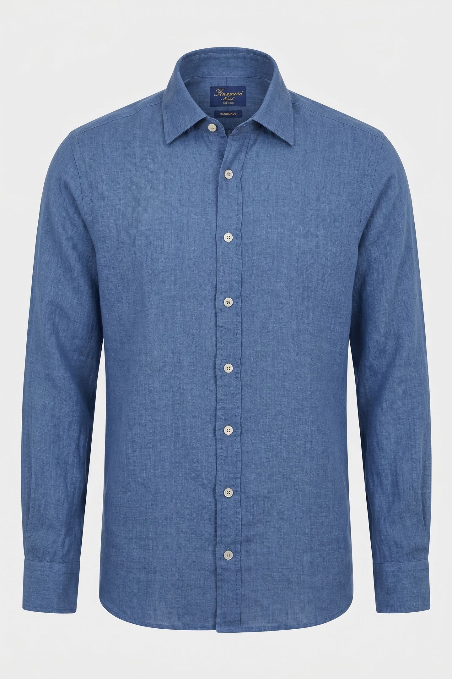 CLASSIC COLLAR SHIRT LINEN BLUE 5