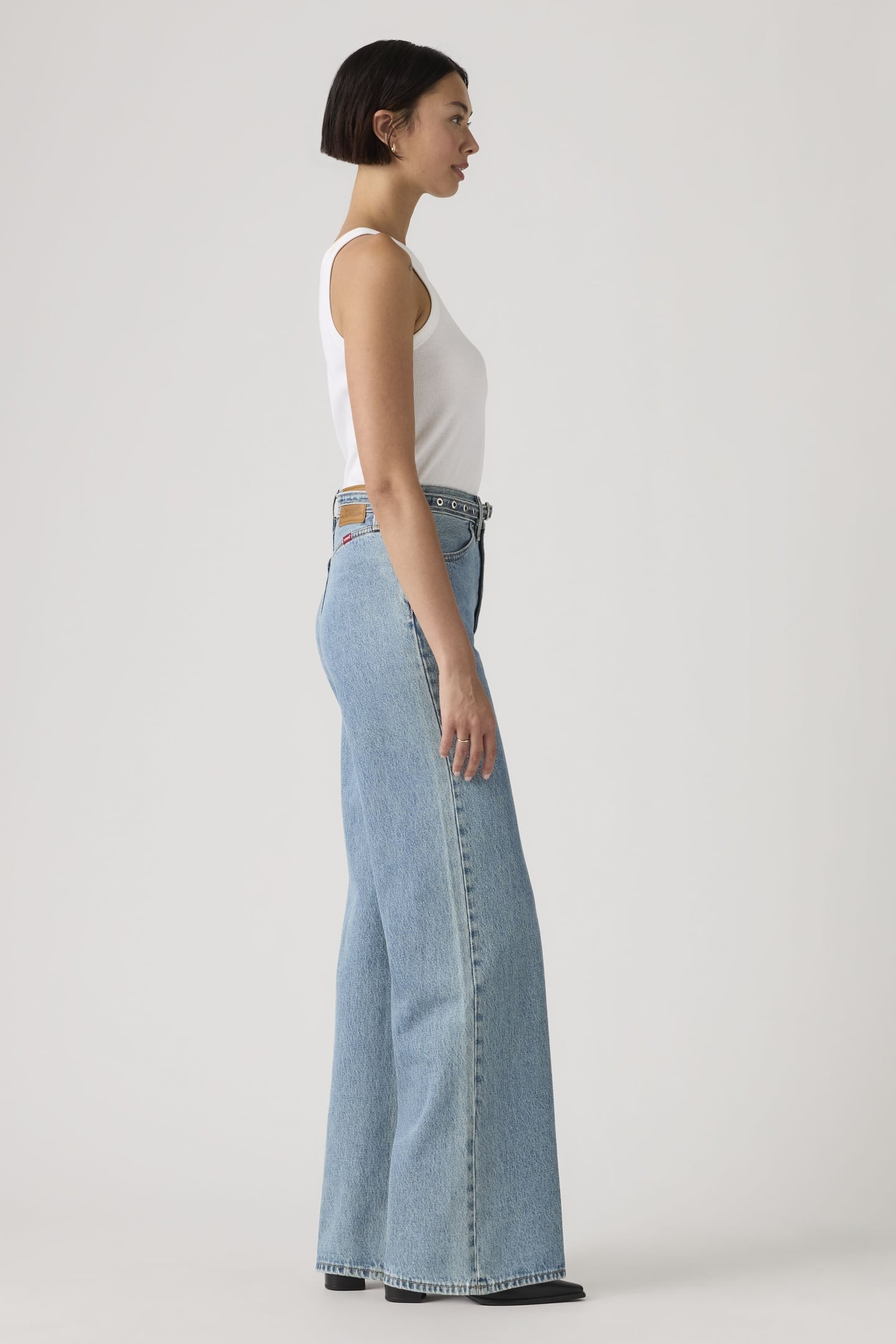 RIBCAGE WIDE LEG BELTED JEANS 4