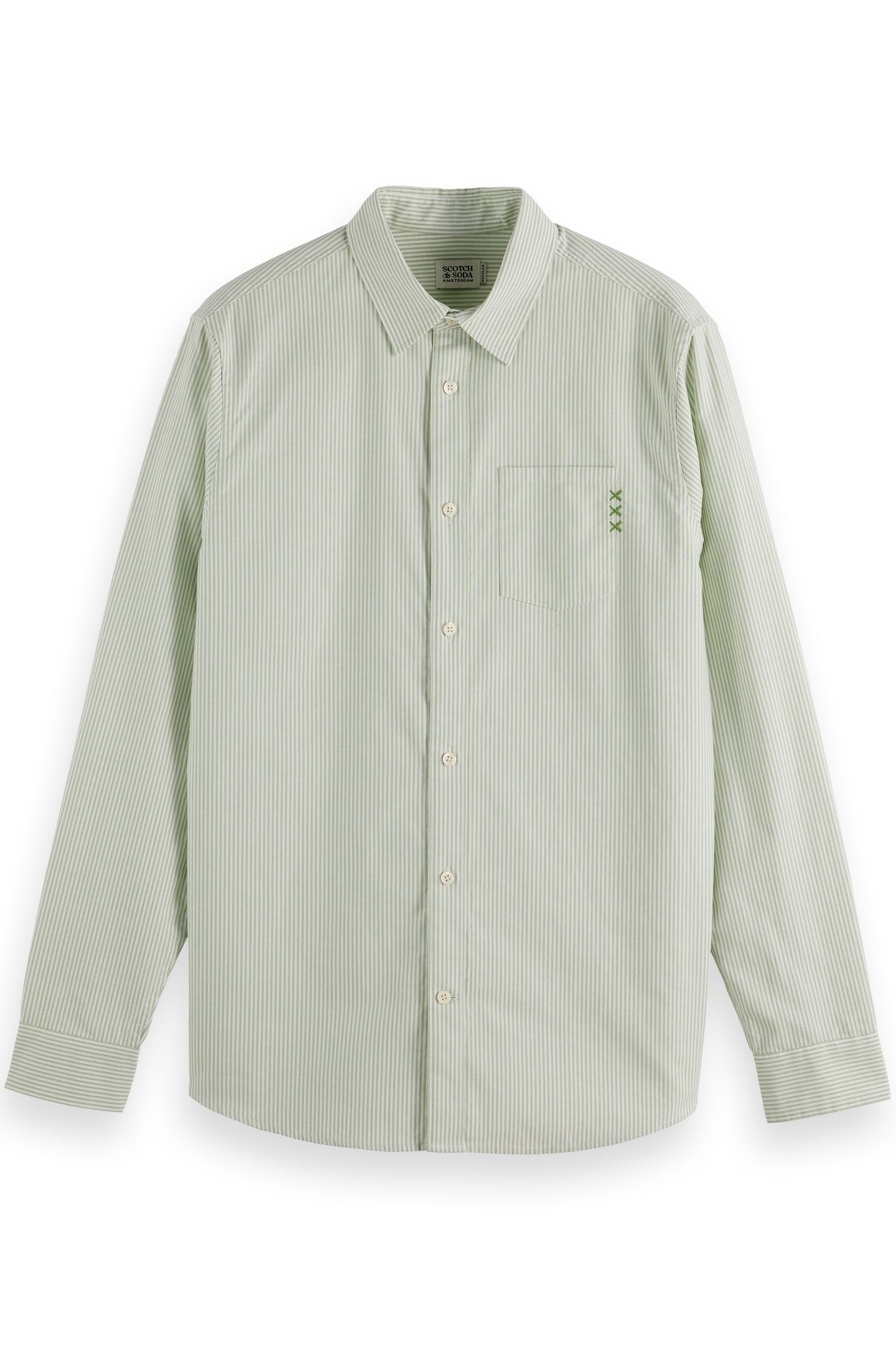REGULAR FIT STRIPED OXFORD SHIRT PISTACHIO STRIPE 4