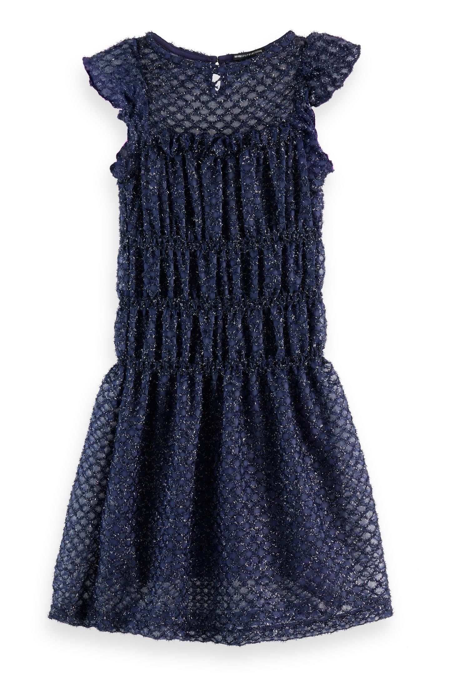 GIRL FANCY LUREX PARTY DRESS PEACOAT 2