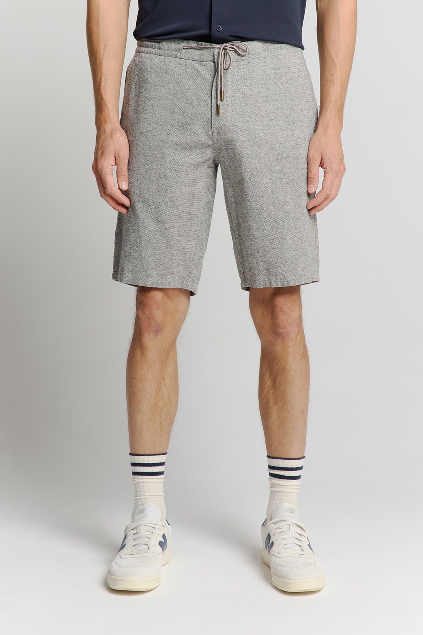 SHORT WITH LINEN MELANGE DEEP BLUE 2