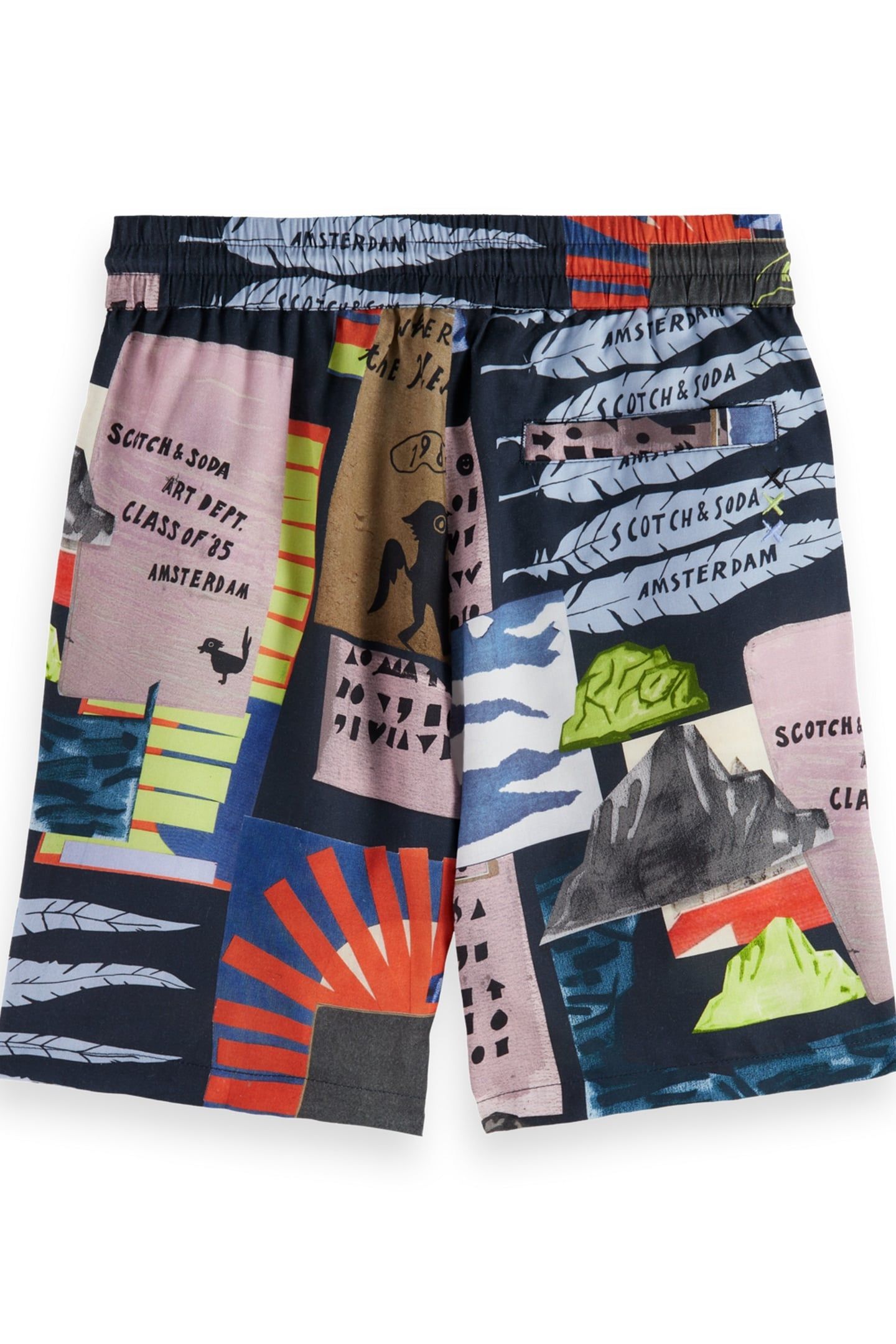 BOY ALL-OVER PRINTED SHORTS ART DEPT COLLAGE ANTHRACITE 2