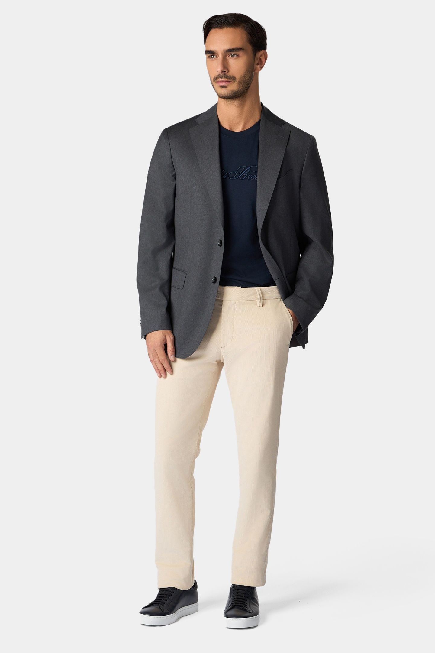 SLIM FIT COTTON CORDUROY CHINOS BEIGE 2