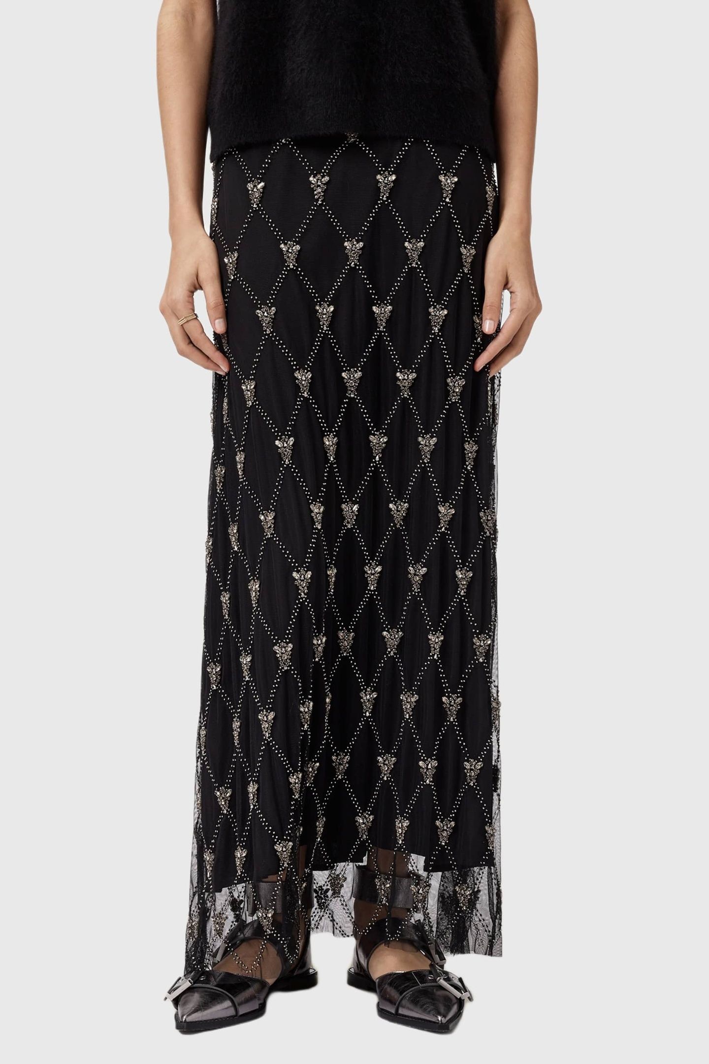 ILKA EMB SKIRT BLACK 3