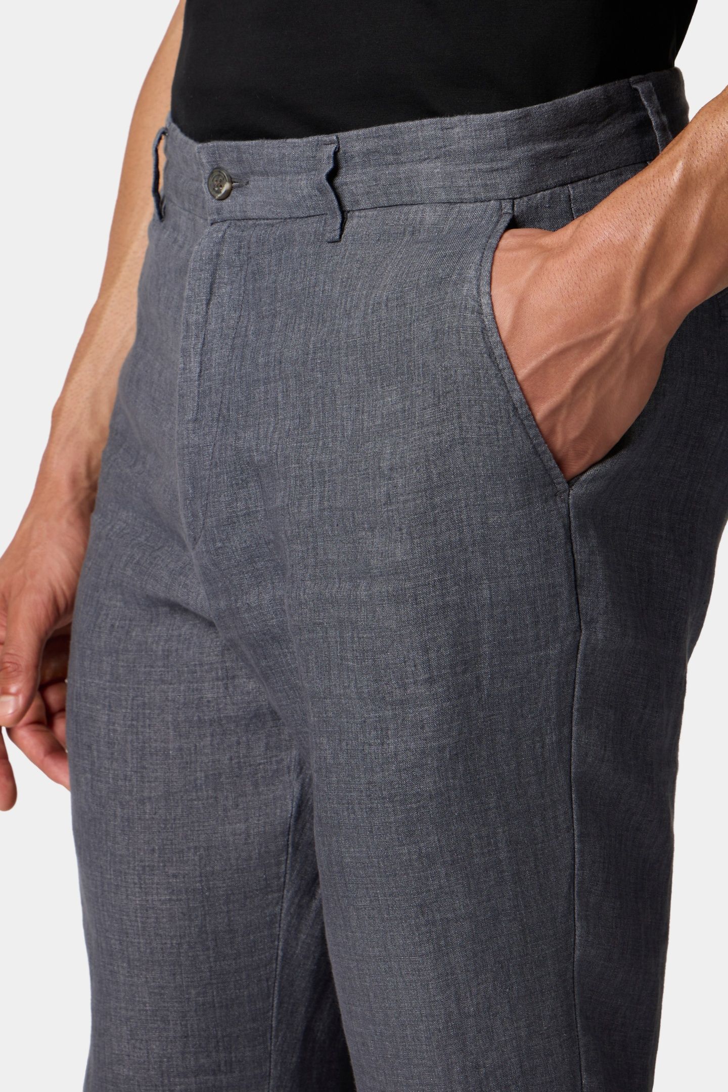 LINEN TROUSERS DARK GREY 5