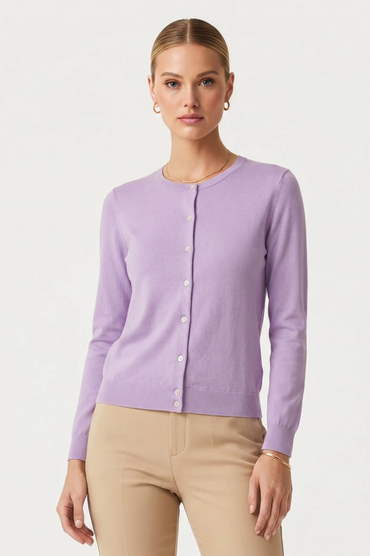 CARDIGAN COTTON LILAC 1