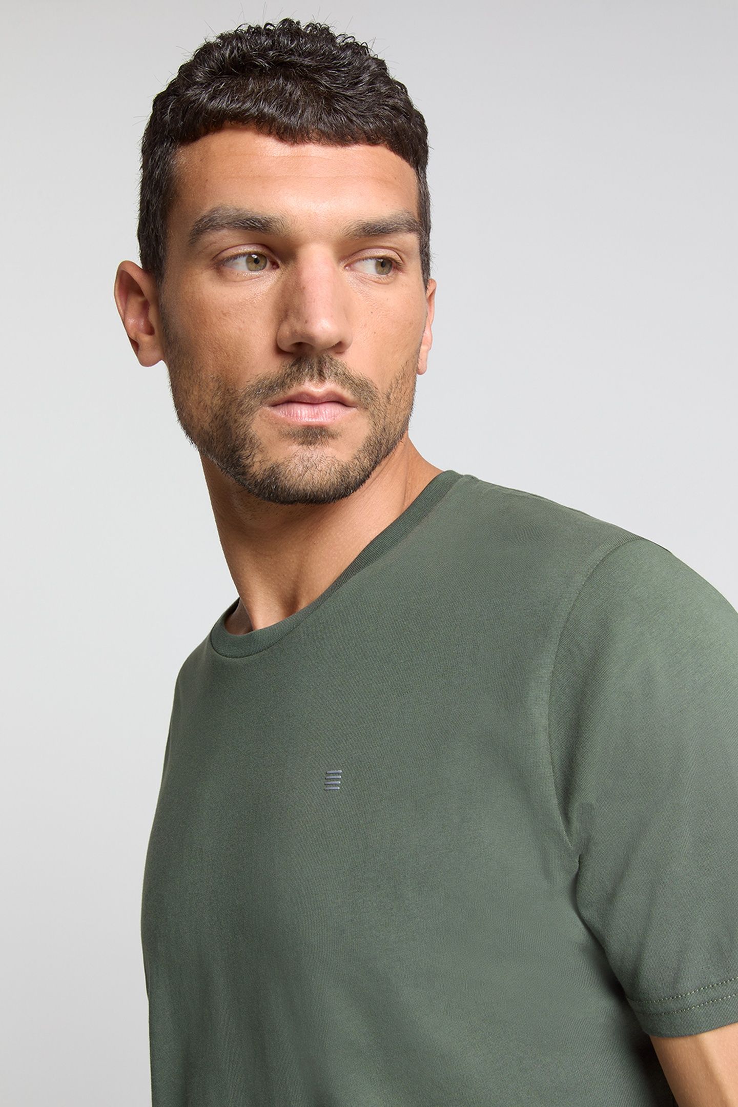 T-SHIRT CREWNECK SOLID BASIC DARK GREEN 7