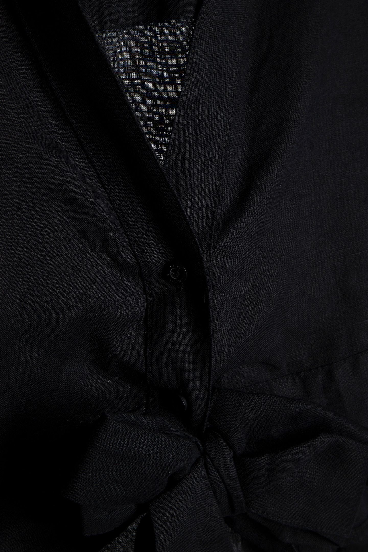 LINEN WRAP TOP BLACK 4