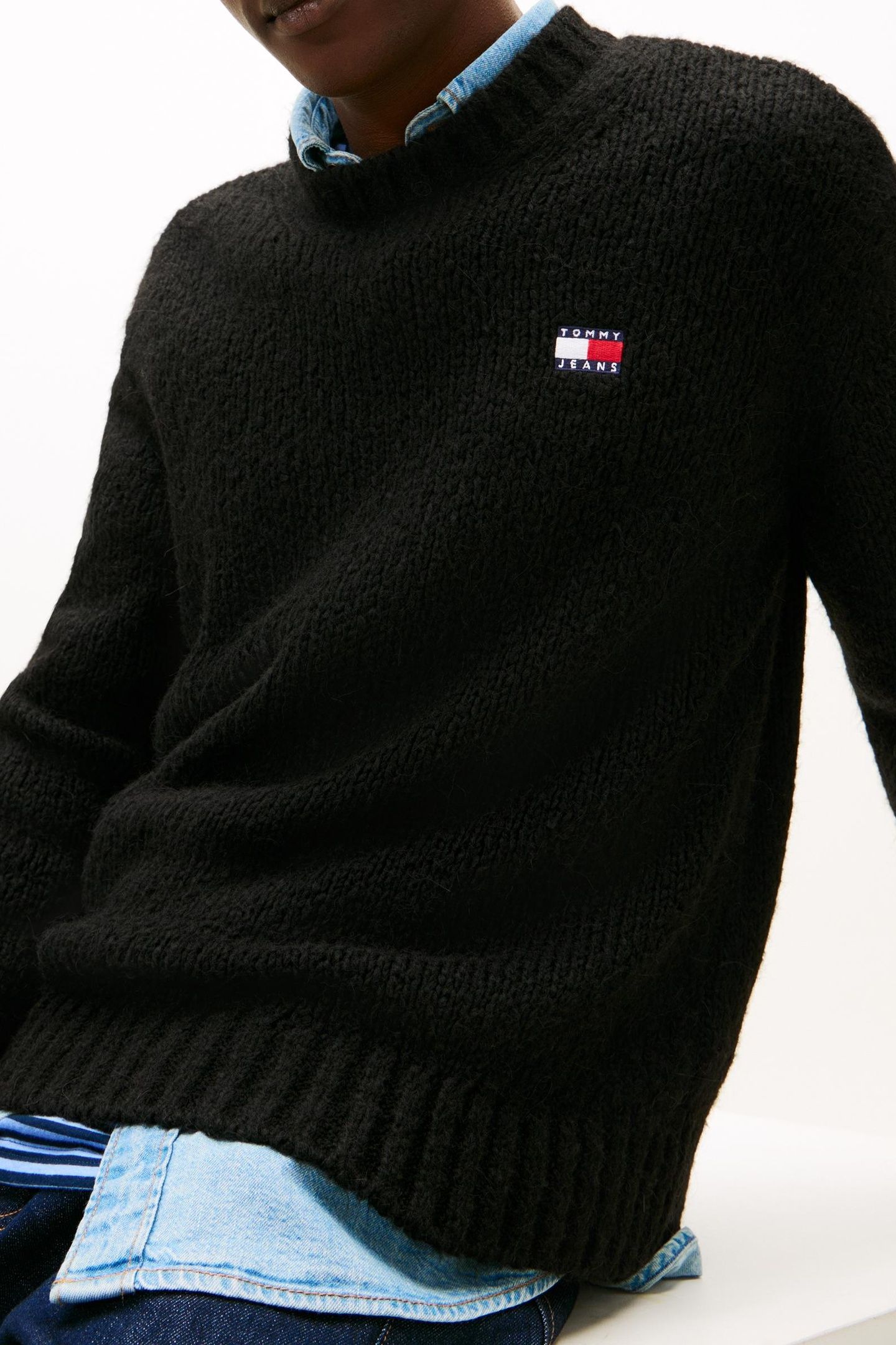 REGULAR COSY TEXTURED SWEATER BLACK 4