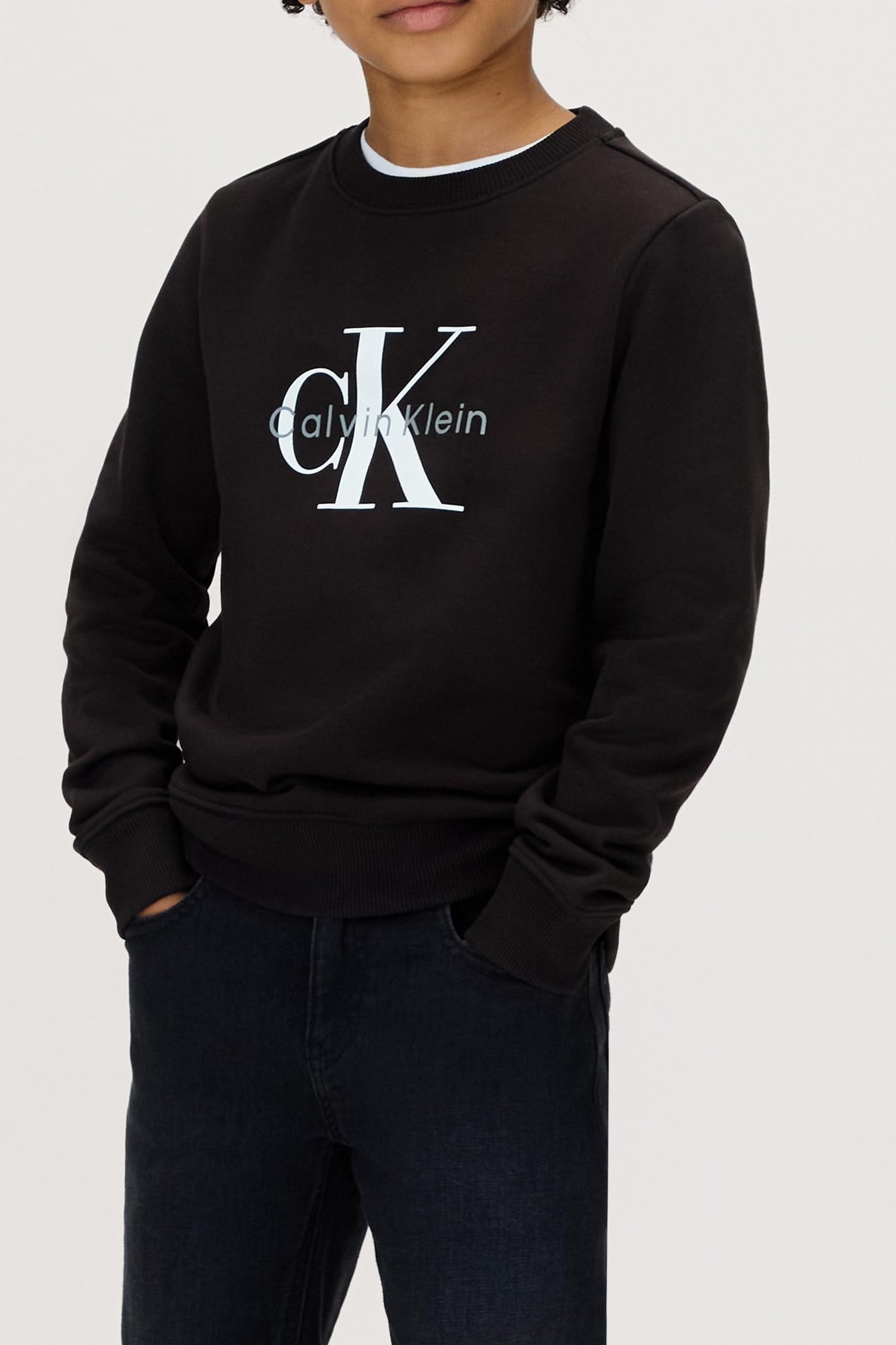 UNISEX MONOGRAM TERRY CREWNECK CK BLACK 3