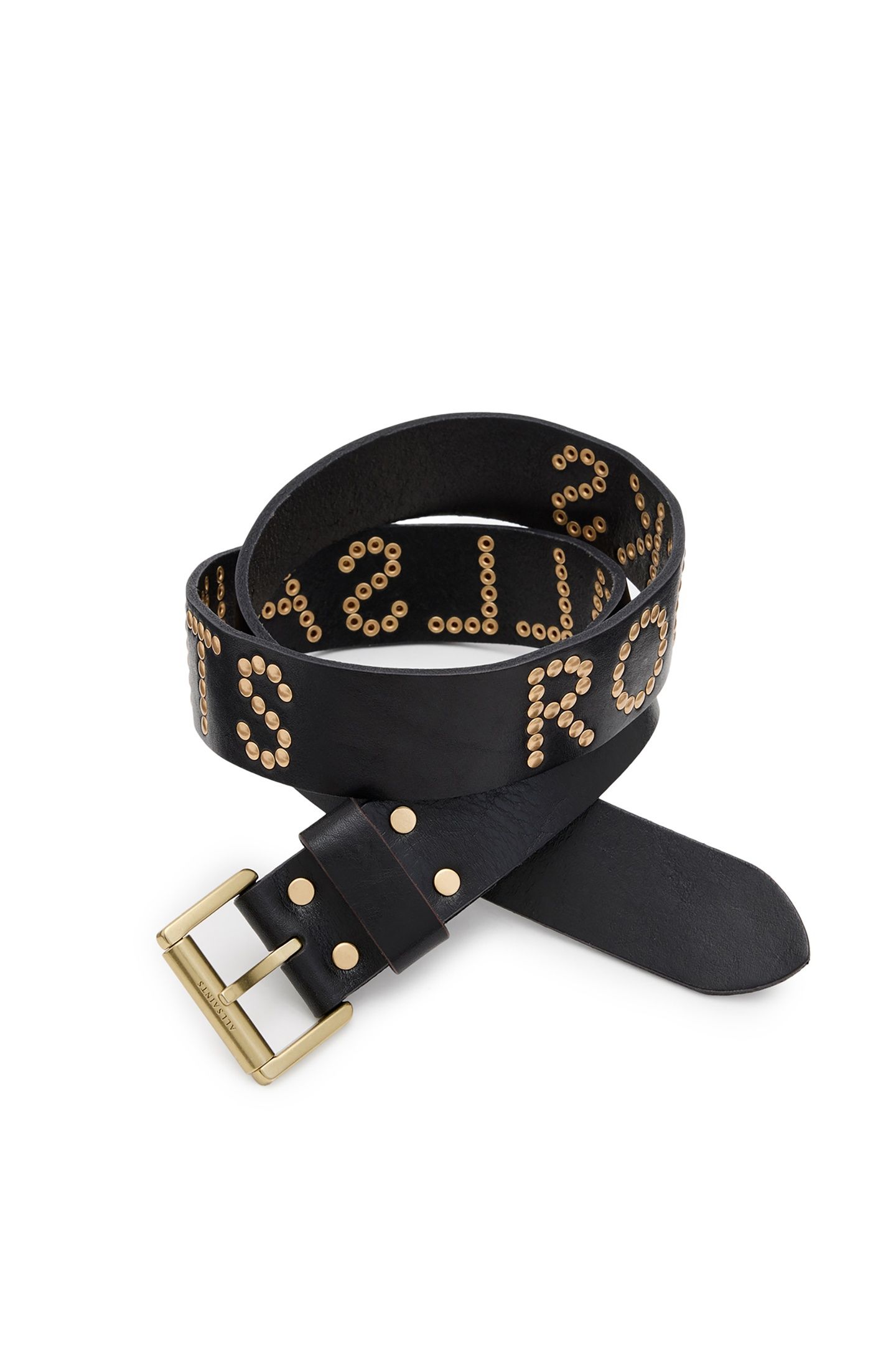 AS ROCKS STUD BELT BLACK/WARM BRASS 4