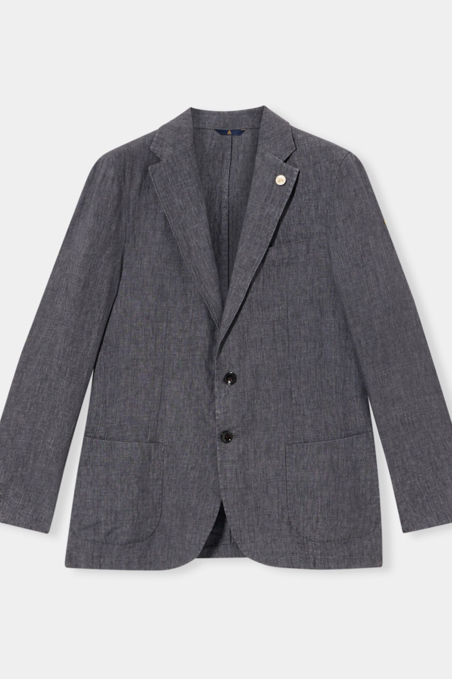 LINEN SINGLE-BREASTED BLAZER DARK GREY 4