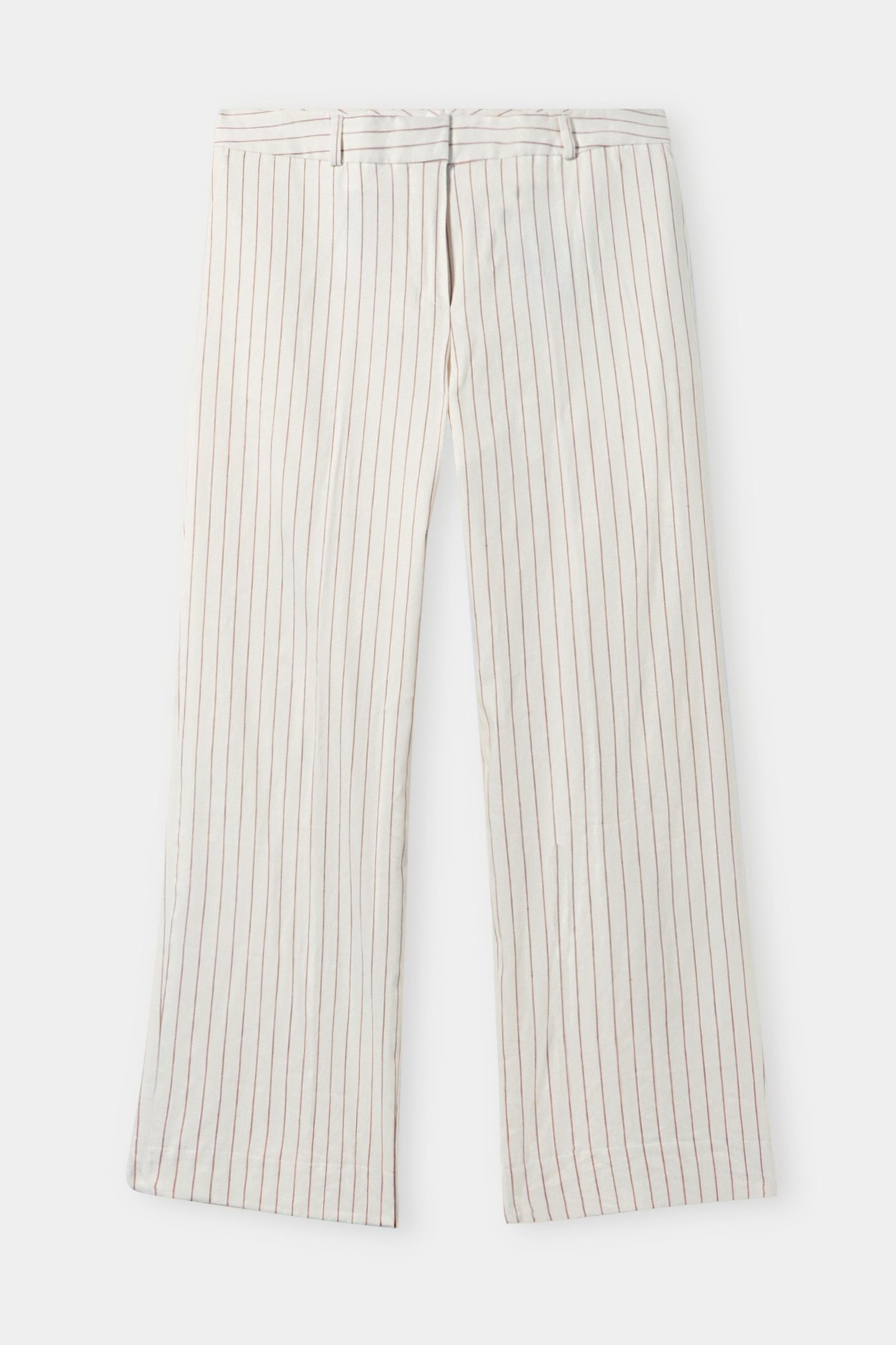 PINSTRIPE LINEN BLEND TROUSERS WHITE 3