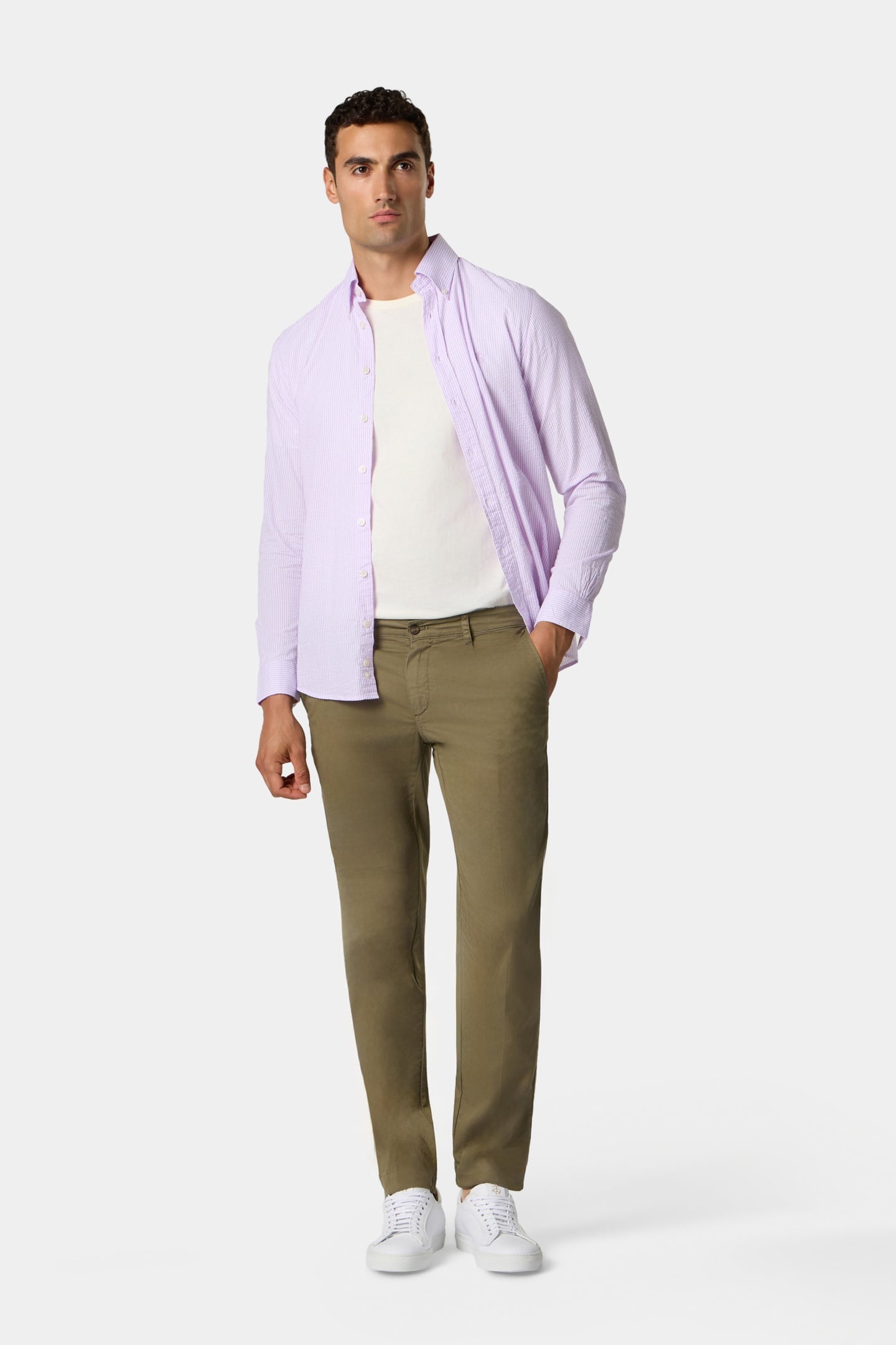 REGULAR FIT STRETCH COTTON GABARDINE COMFORT CHINO MILITARY 2