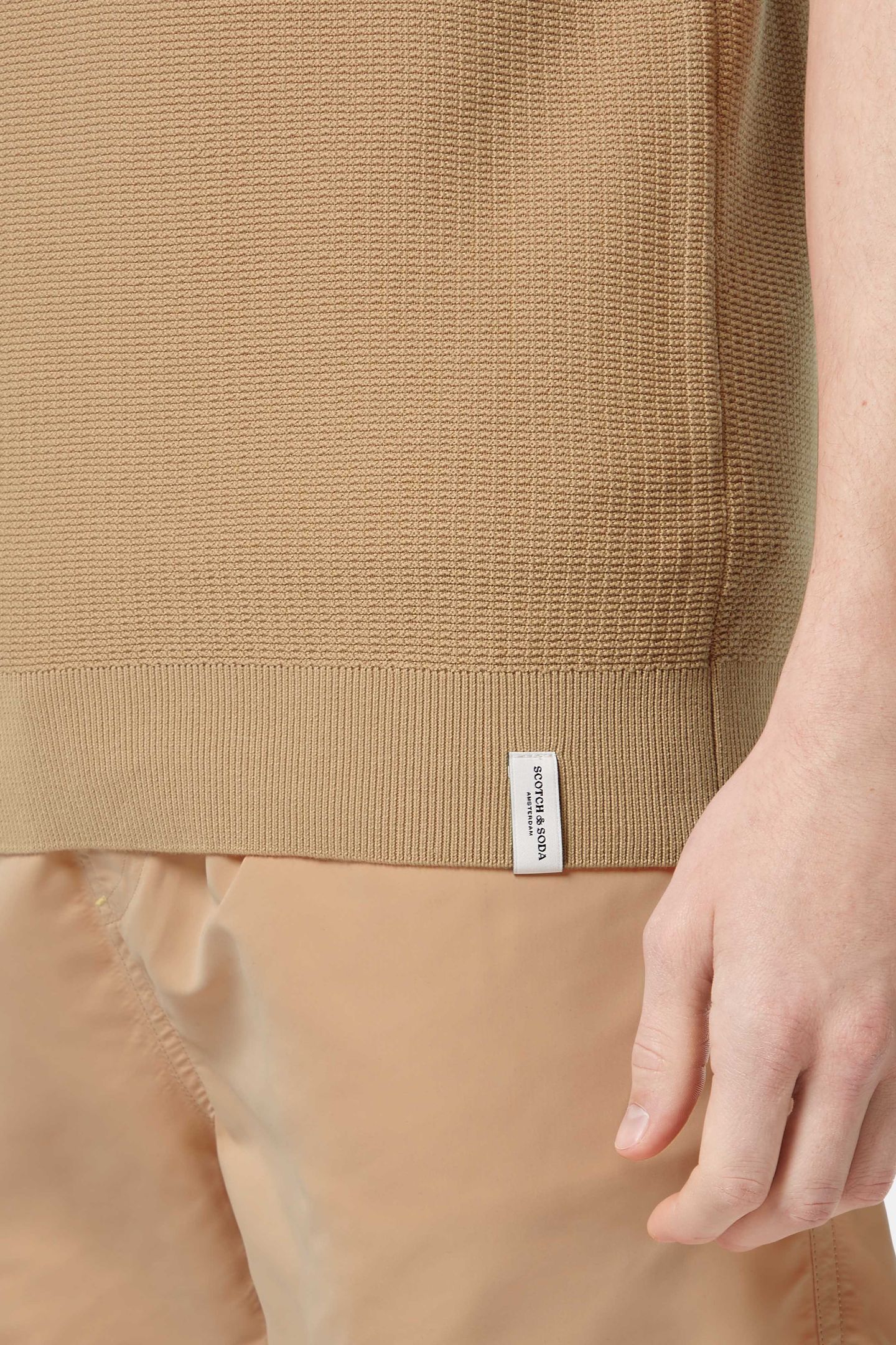 STRUCTURED KNITTED POLO SOFT CAMEL 6
