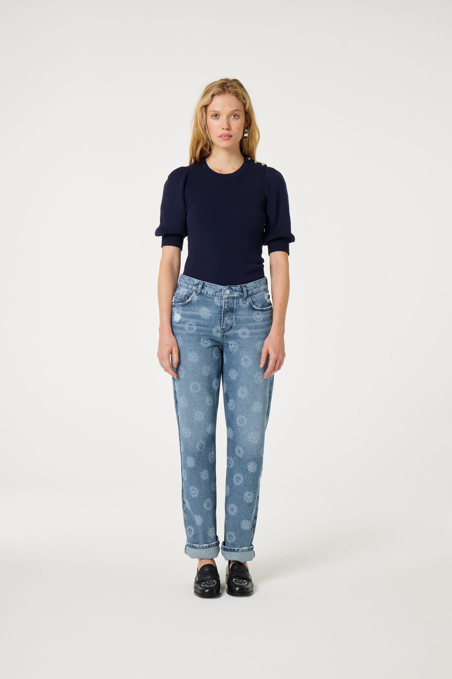LILLIAN SHORT SLEEVE PULLOVER AFTER MIDNIGHT BLUE 2
