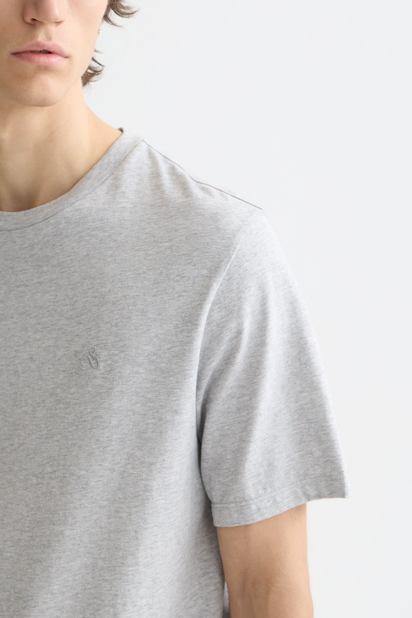 NOS CHEST LOGO REGULAR-FIT T-SHIRT GREY MELANGE 6