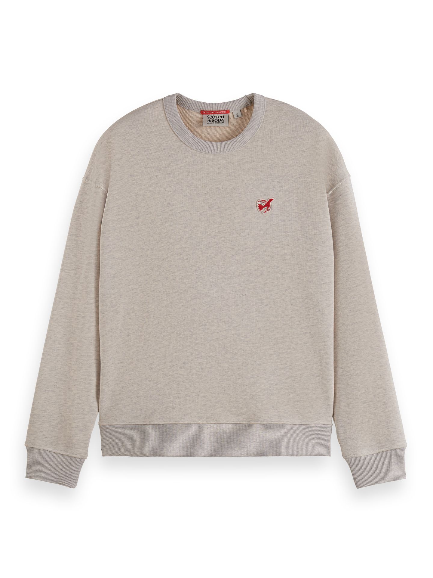 CORE - THE FREE SPIRIT PEACE BIRD SWEATSHIRT OATMEAL MELANGE 1
