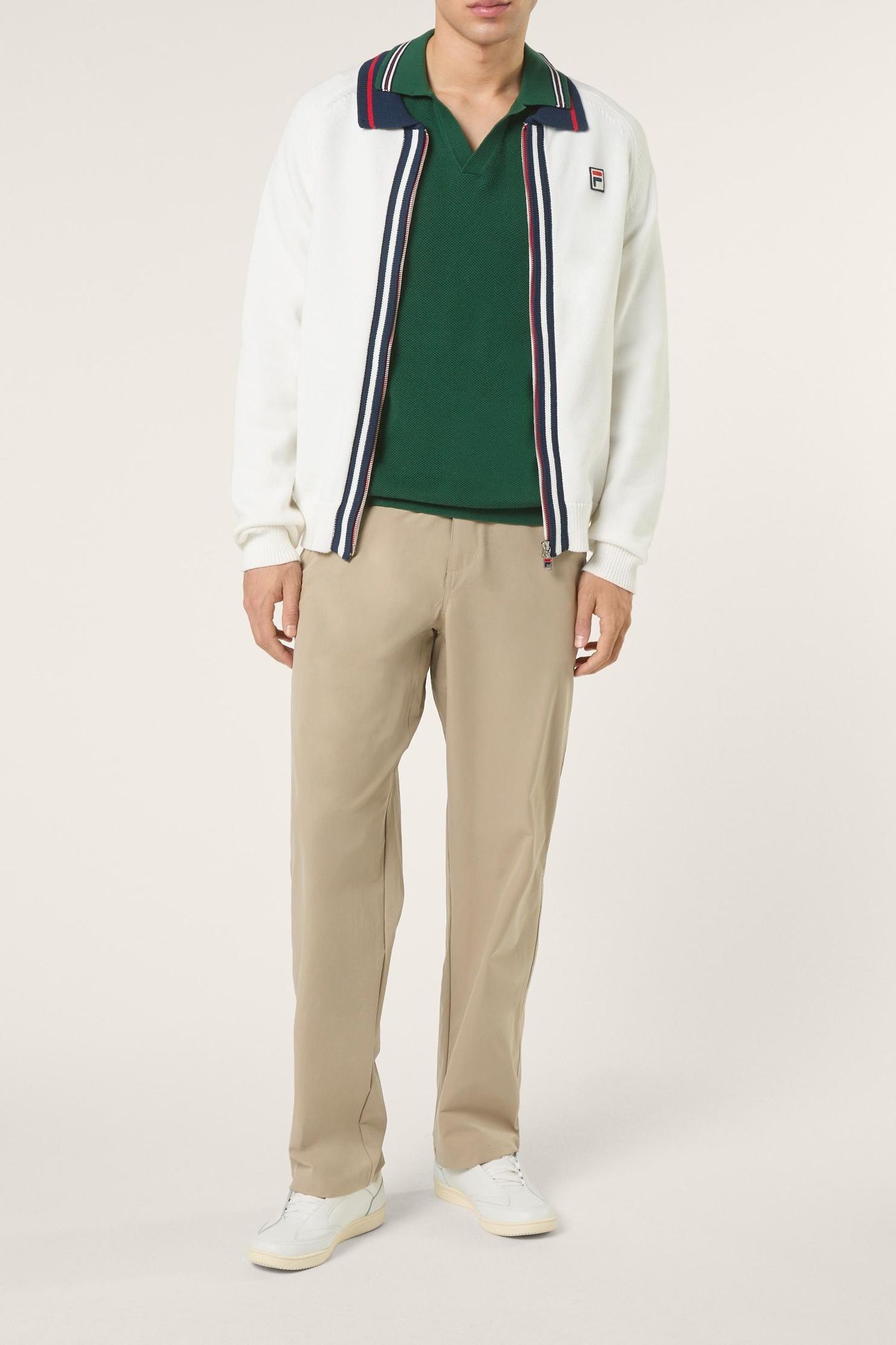 CARRAIA REGULAR ZIP THROUGH KNIT CARDIGAN EGRET 2