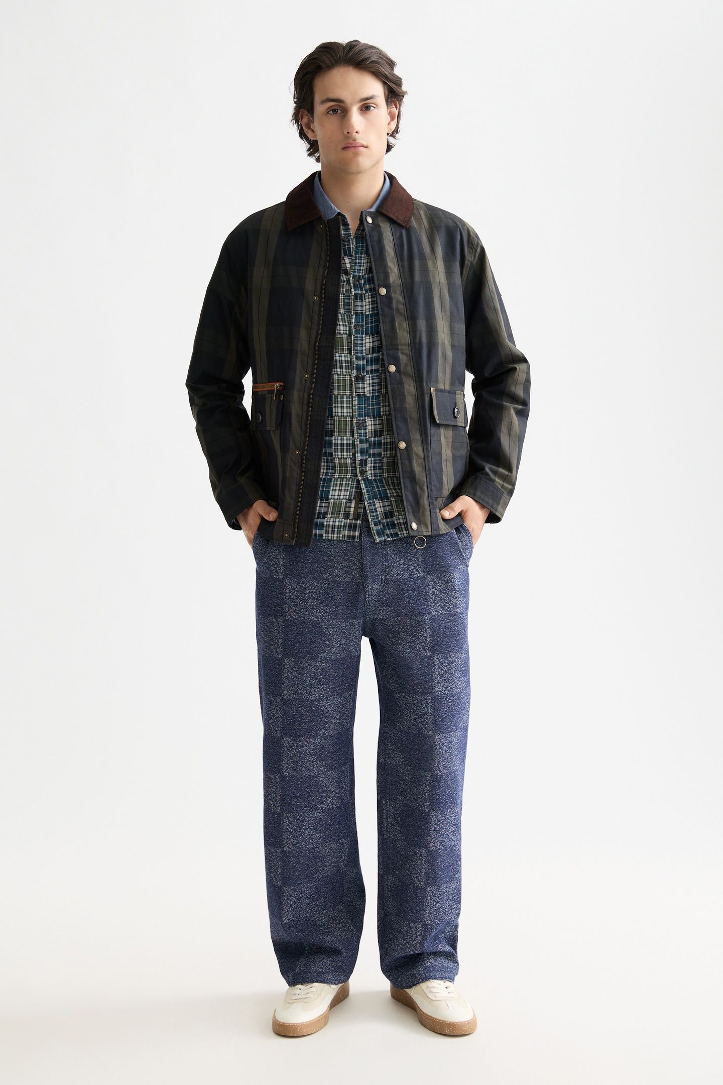 WAX COTTON JACKET BLACKWATCH CHECK 3