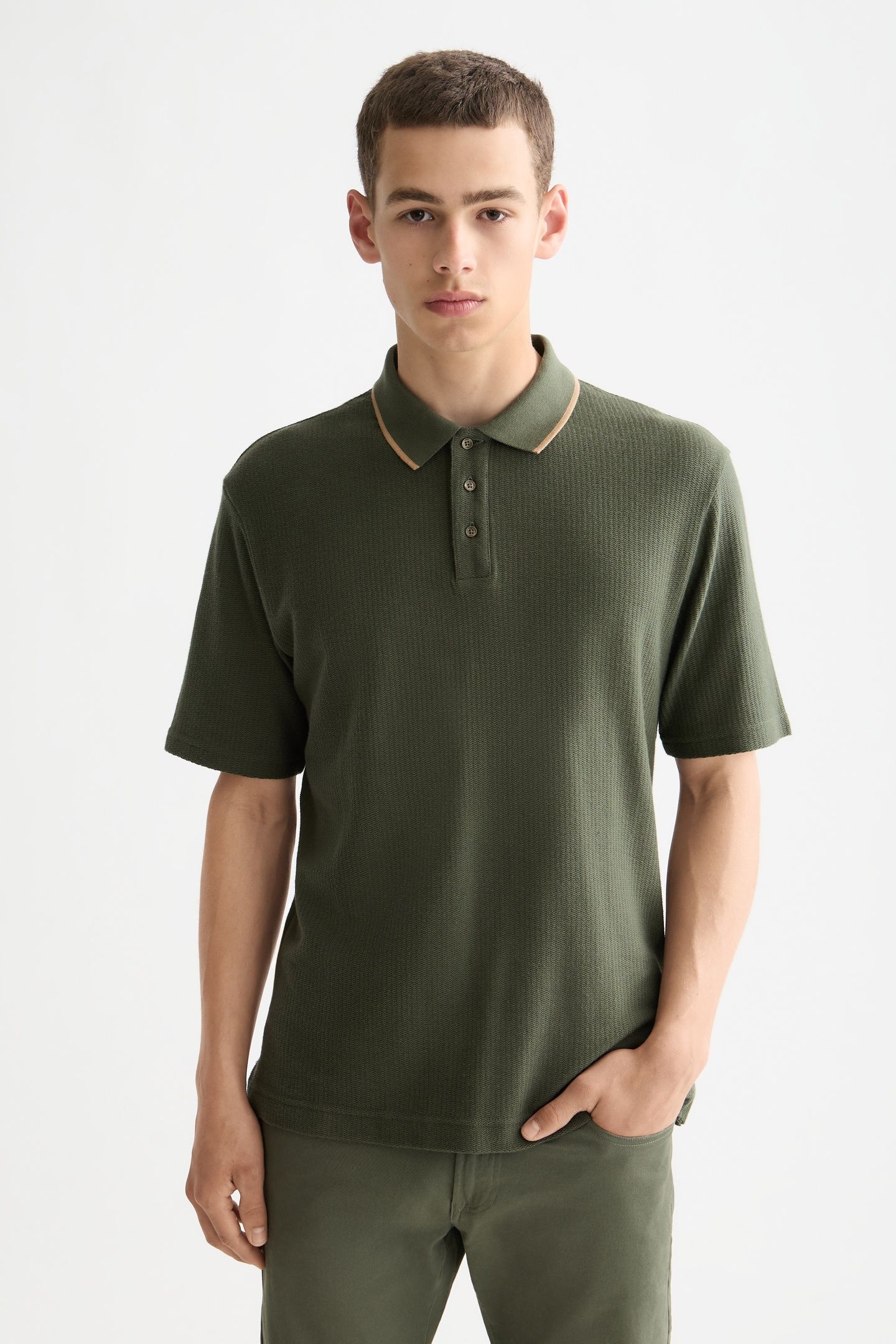 STRUCTURED RELAXED FIT POLO THYME 1