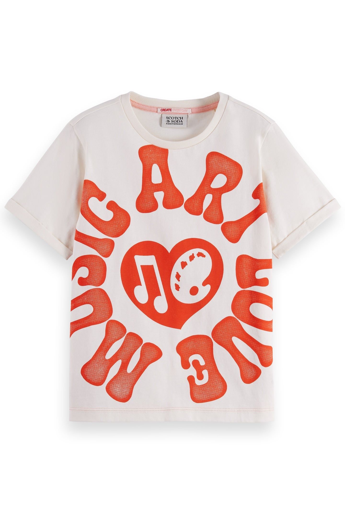 GIRL RELAXED-FIT T-SHIRT WITH FRONT ARTWORK EGGNOG 1