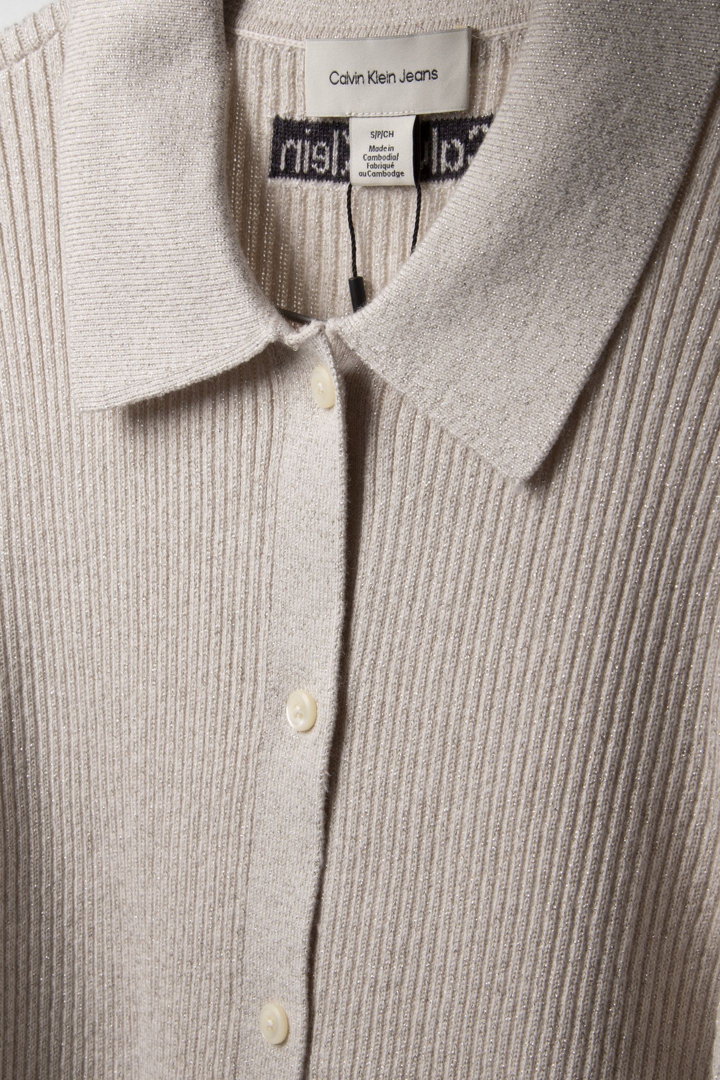 WOOL LUREX COLLARED SWEATER TUSCAN BEIGE 4