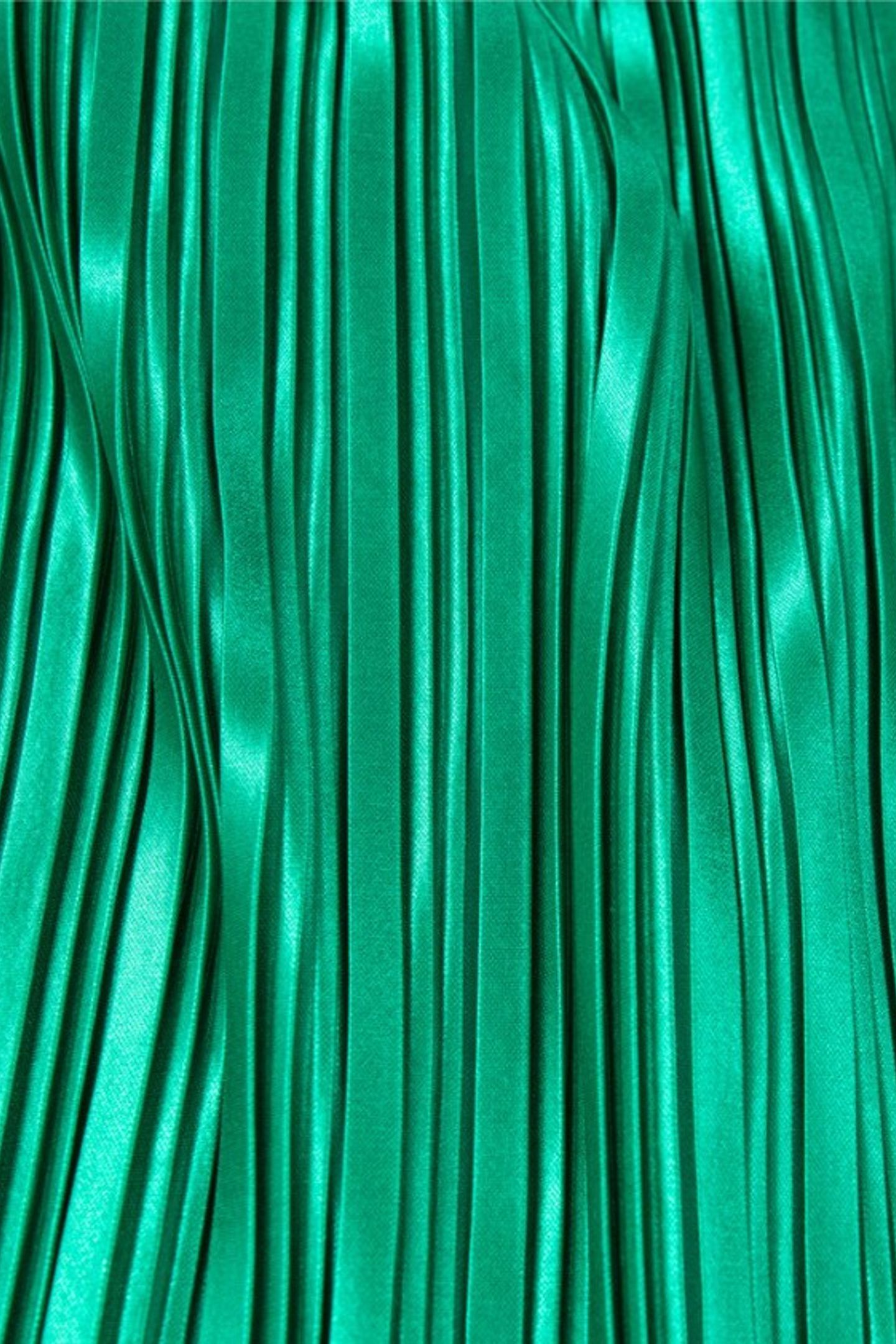 GIRLS’ GREEN PLEATED LONG DRESS 3
