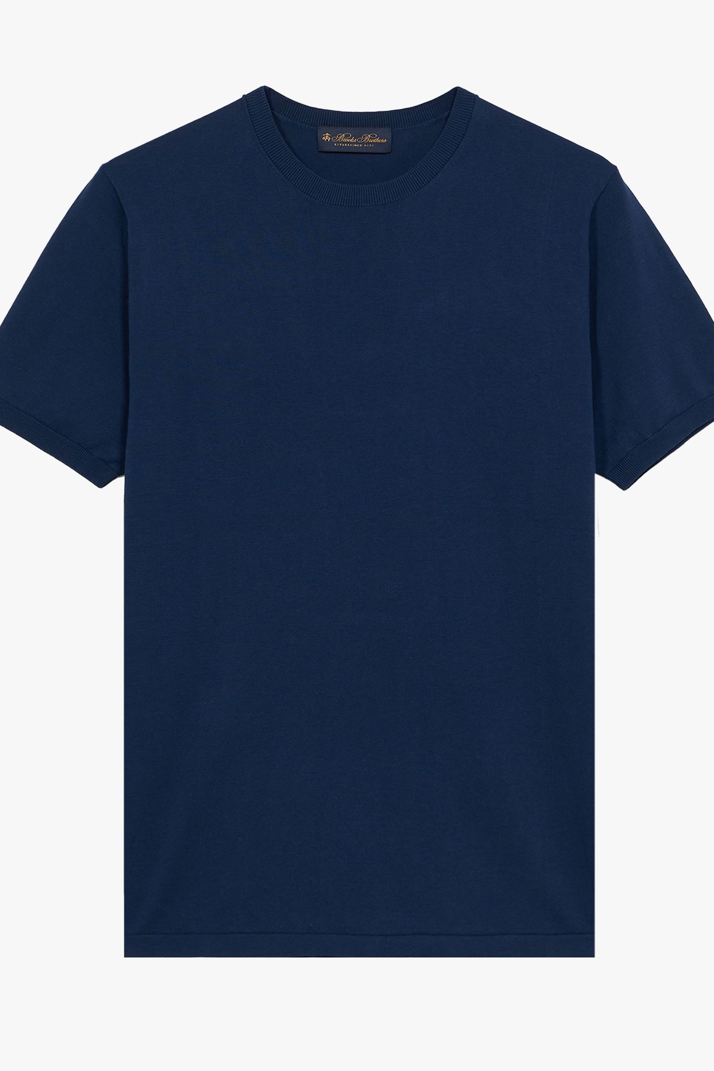 DARK BLUE MAKO COTTON SHORT SLEEVE SWEATER DARK BLUE 4