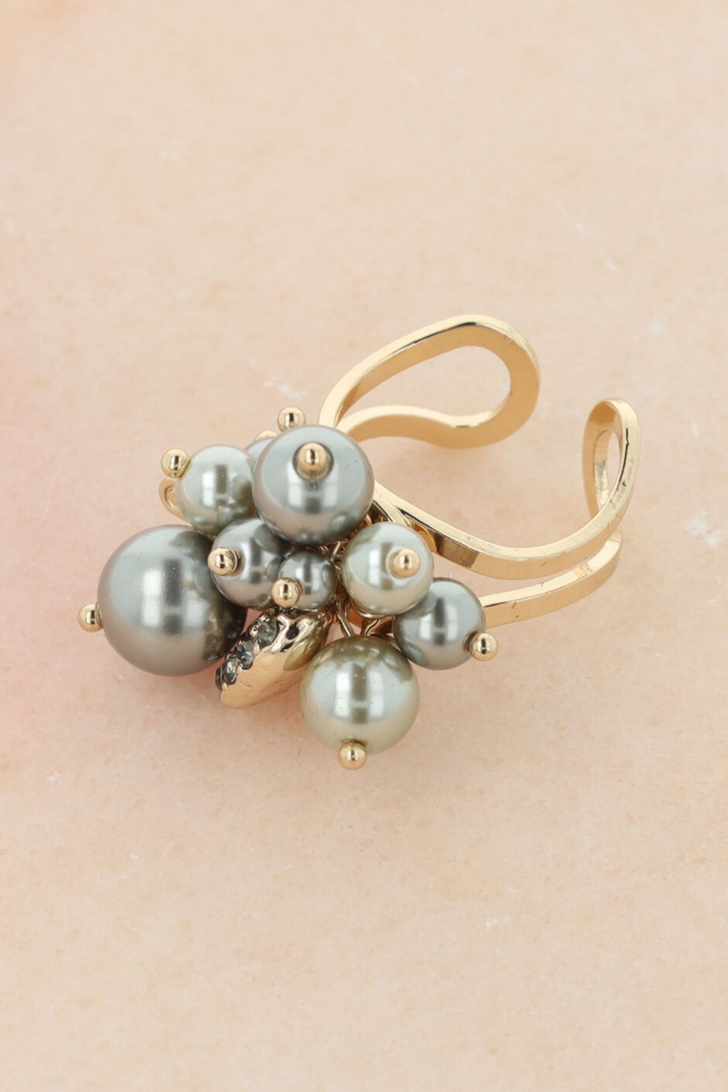 ULTIMATE PEARL RING GREY 5