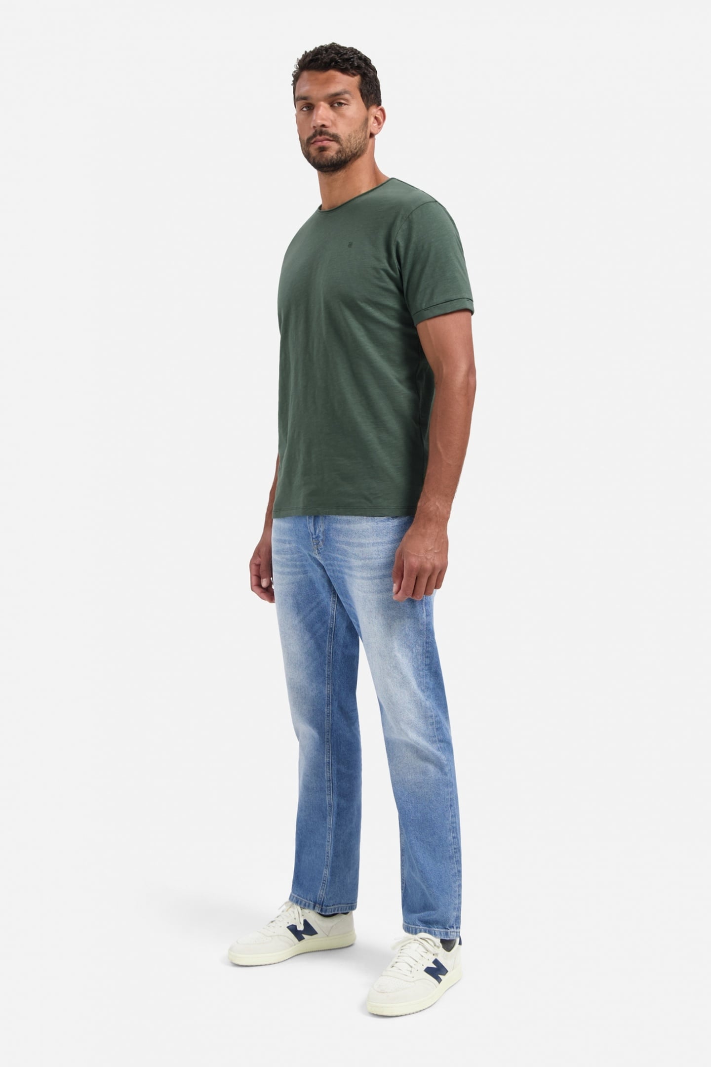 T-SHIRT CREWNECK SLUB DARK GREEN 1