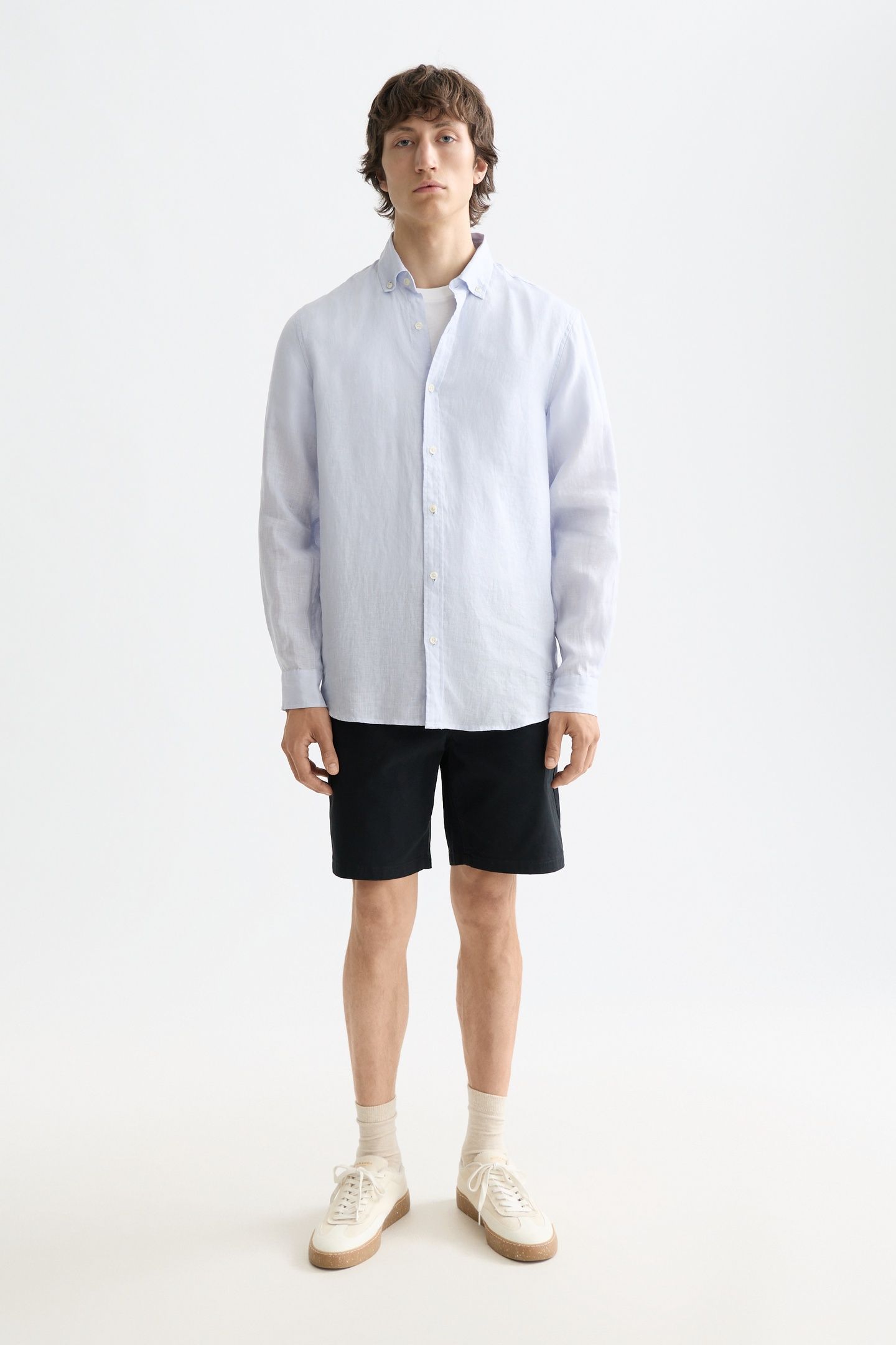NOS LINEN REGULAR-FIT SHIRT SHIRT BLUE 3